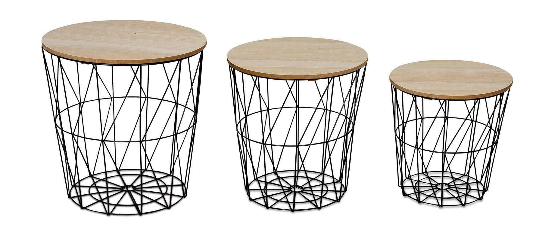 Levandeo® Couchtisch, 3er Set Beistelltisch Metall Metallkorb Drahtkorb Sch günstig online kaufen