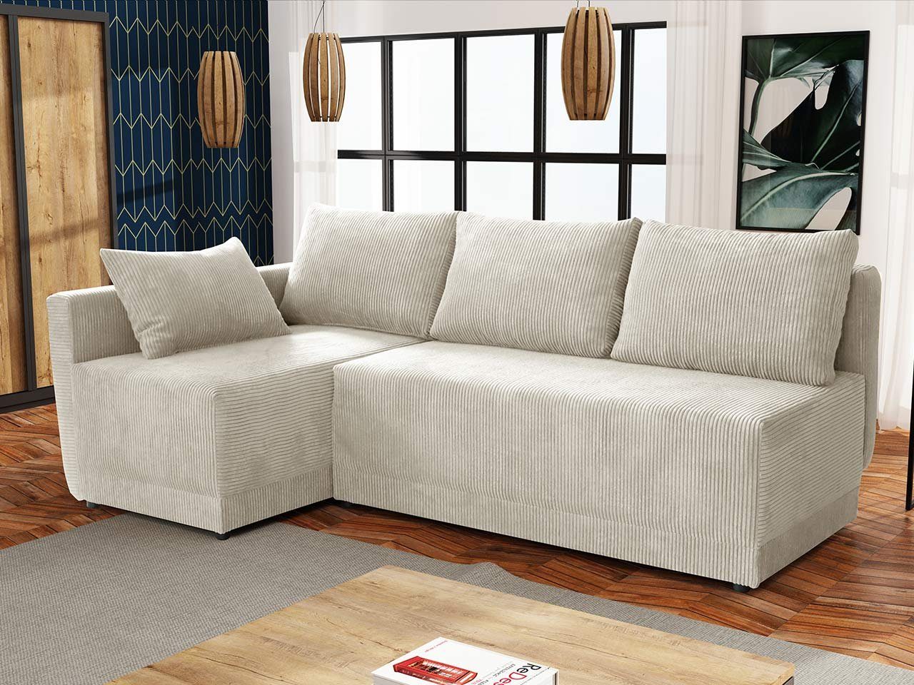 MIRJAN24 Ecksofa Nestor Cord, mit Bettkasten günstig online kaufen