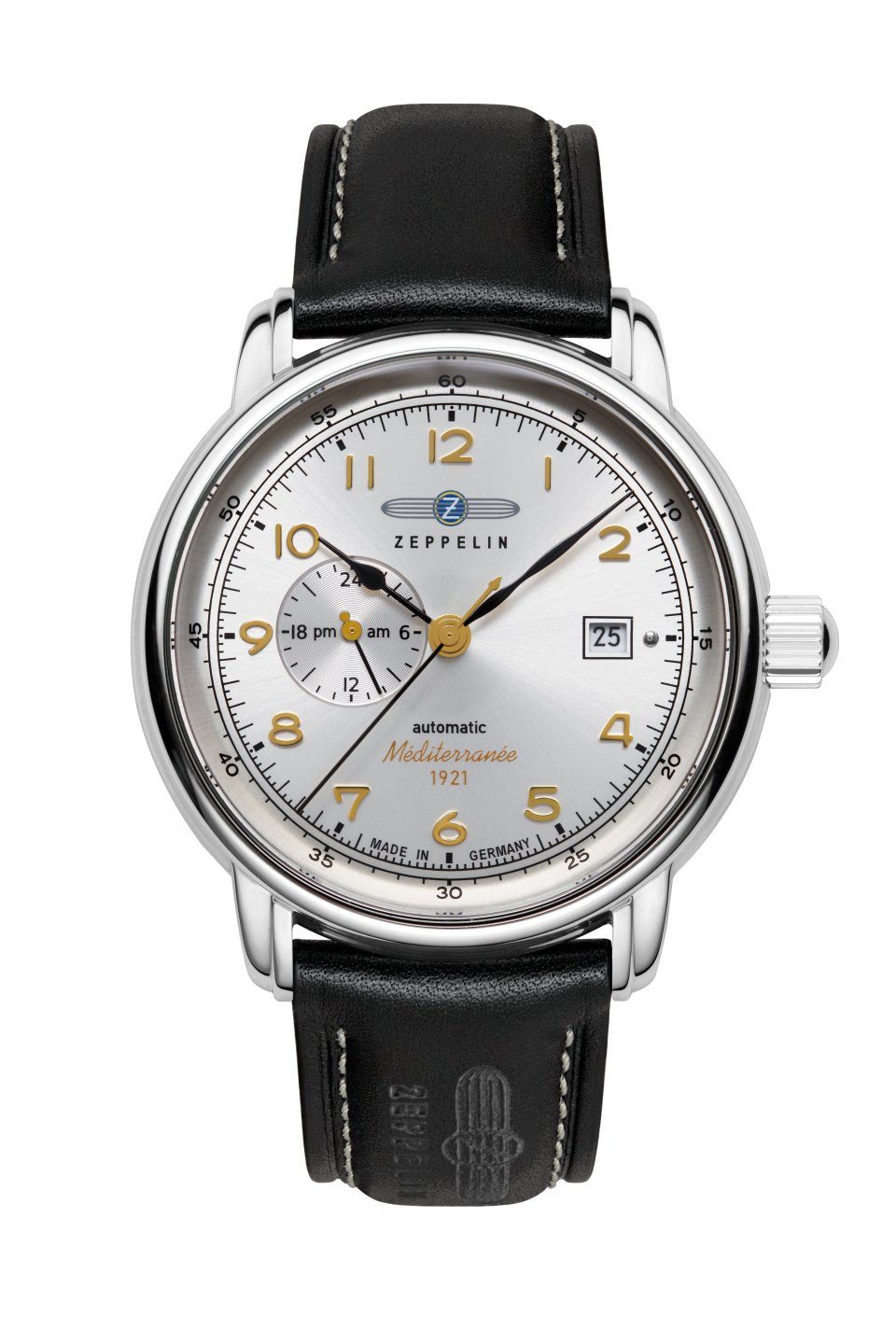 ZEPPELIN Automatikuhr Herrenuhr Automatik mit 24-Stunden-Anzeige und Lederarmband