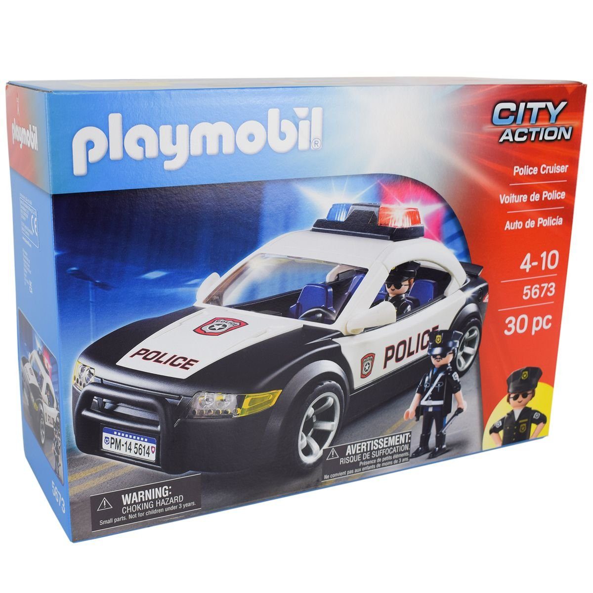 Playmobil® Spielbausteine Playmobil 5673 City Action Streifenwagen der  Polizei mit Blaulicht, (5673), Es wird eine 1,5 V Micro-Batterie benötigt  (Nicht im Lieferumfang enthalten)