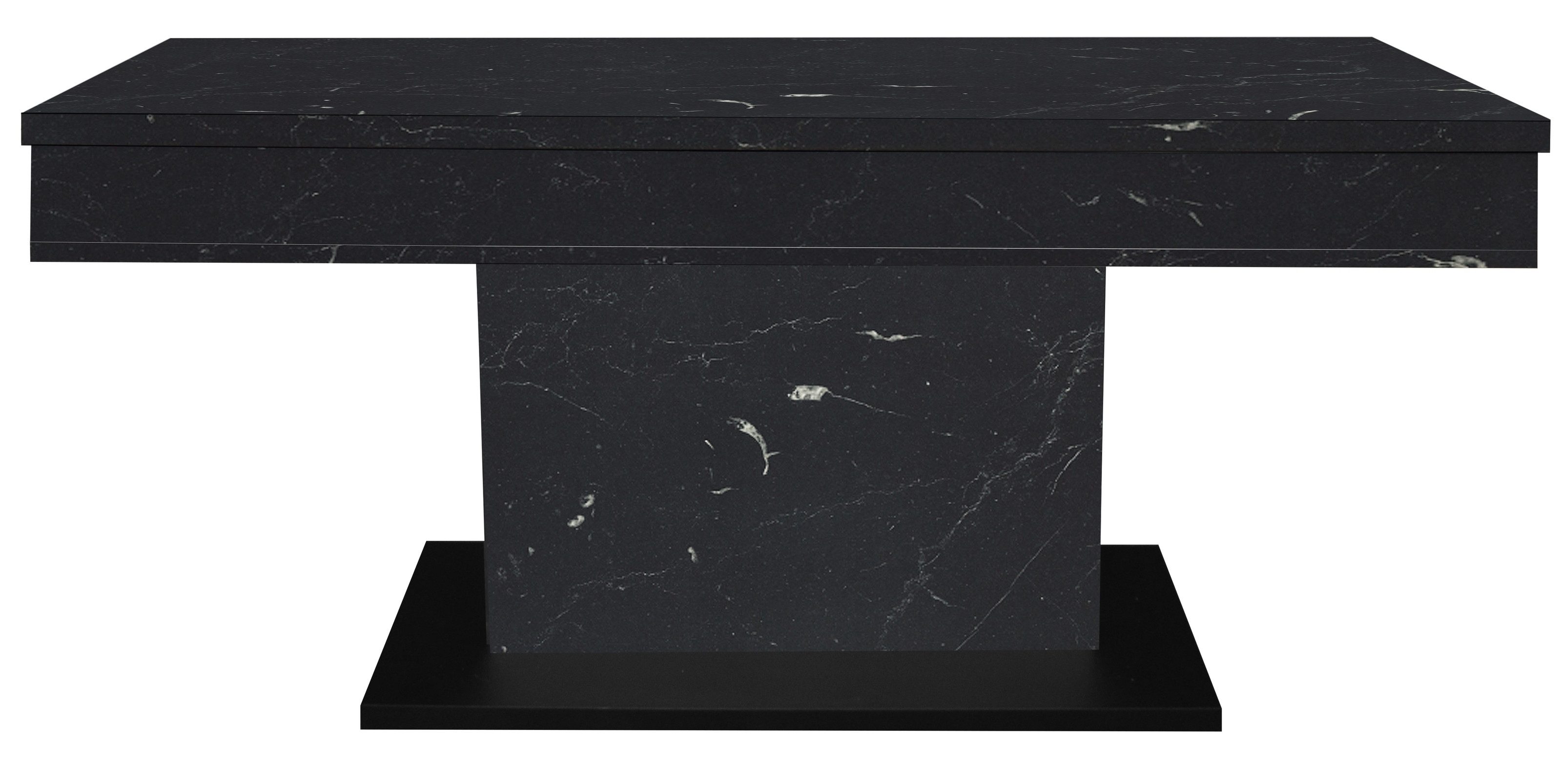 freiraum Couchtisch Lift, verstellbar, keramik optik schwarz / schwarz - 110x58/77x60cm (BxHxT)