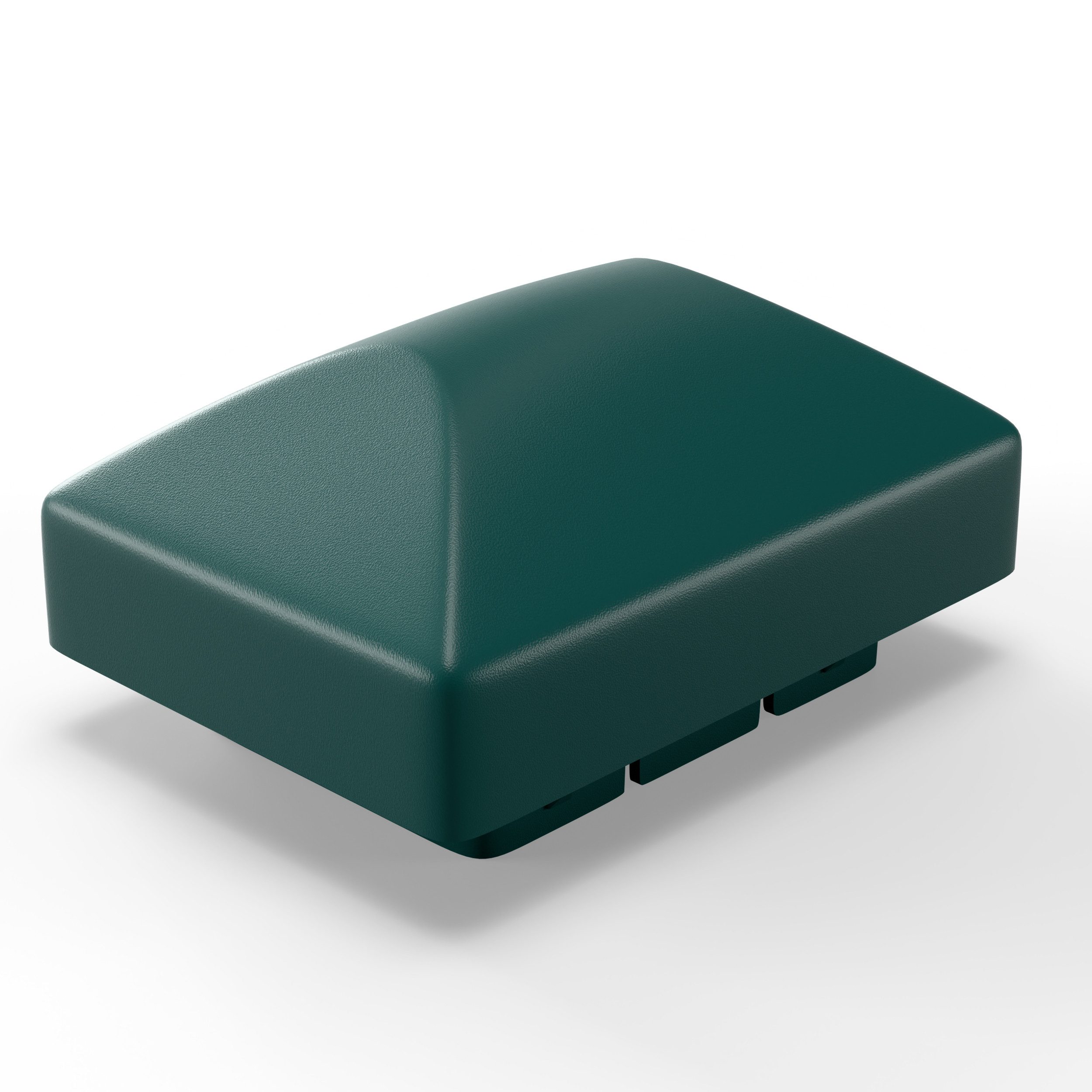 Qualinos Pfostenkappe Runddach für Doppelstabmattenzaun Zaunpfosten 60x40 mm UV-stabilisiert (Vorteilspack, 10 St., Für 60x40mm Metallpfosten mit Flachdach), UV-Stabilisiert, Frostsicher, Made in Germany, Passgenau