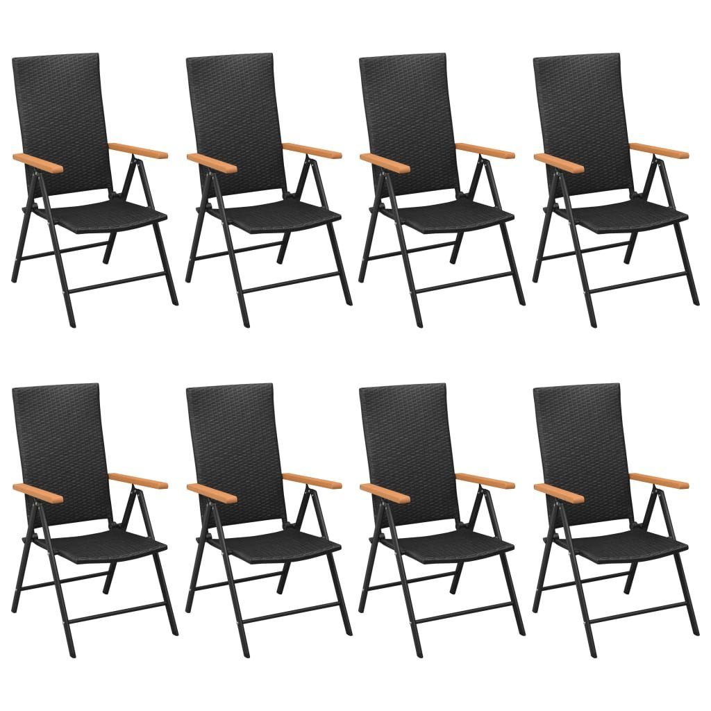 vidaXL Garten-Essgruppe 9-tlg. Garten-Essgruppe Schwarz und günstig online kaufen