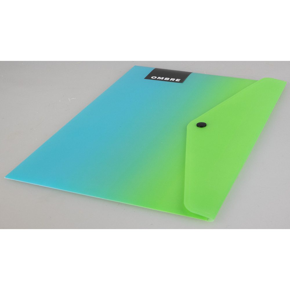 Karton P+P Doppelordner Dokumententasche - Ombre - DIN A4 - grün/blau