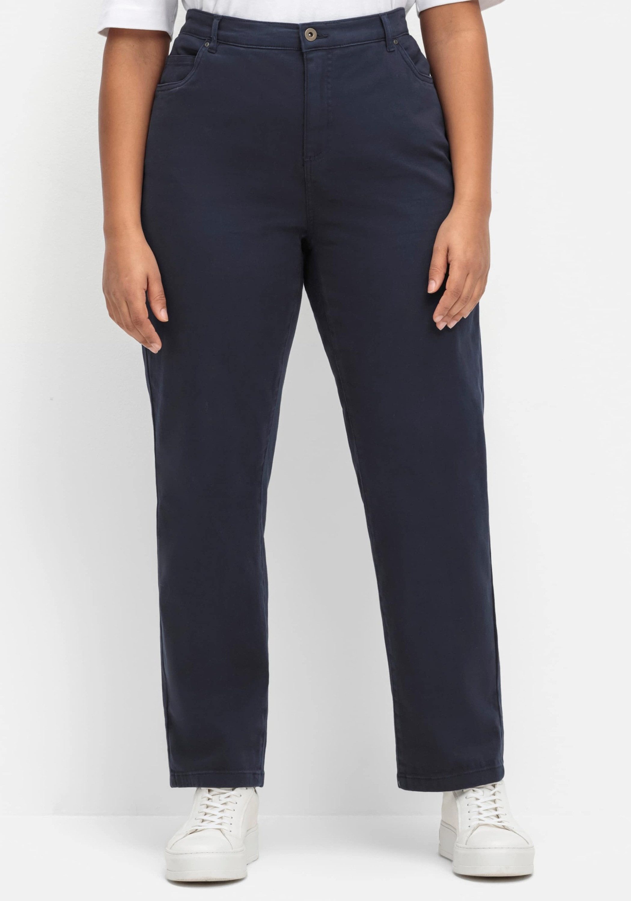Sieh an! Bequeme Jeans Stretch-Hose komfortabel mit seitlichem Dehnbund