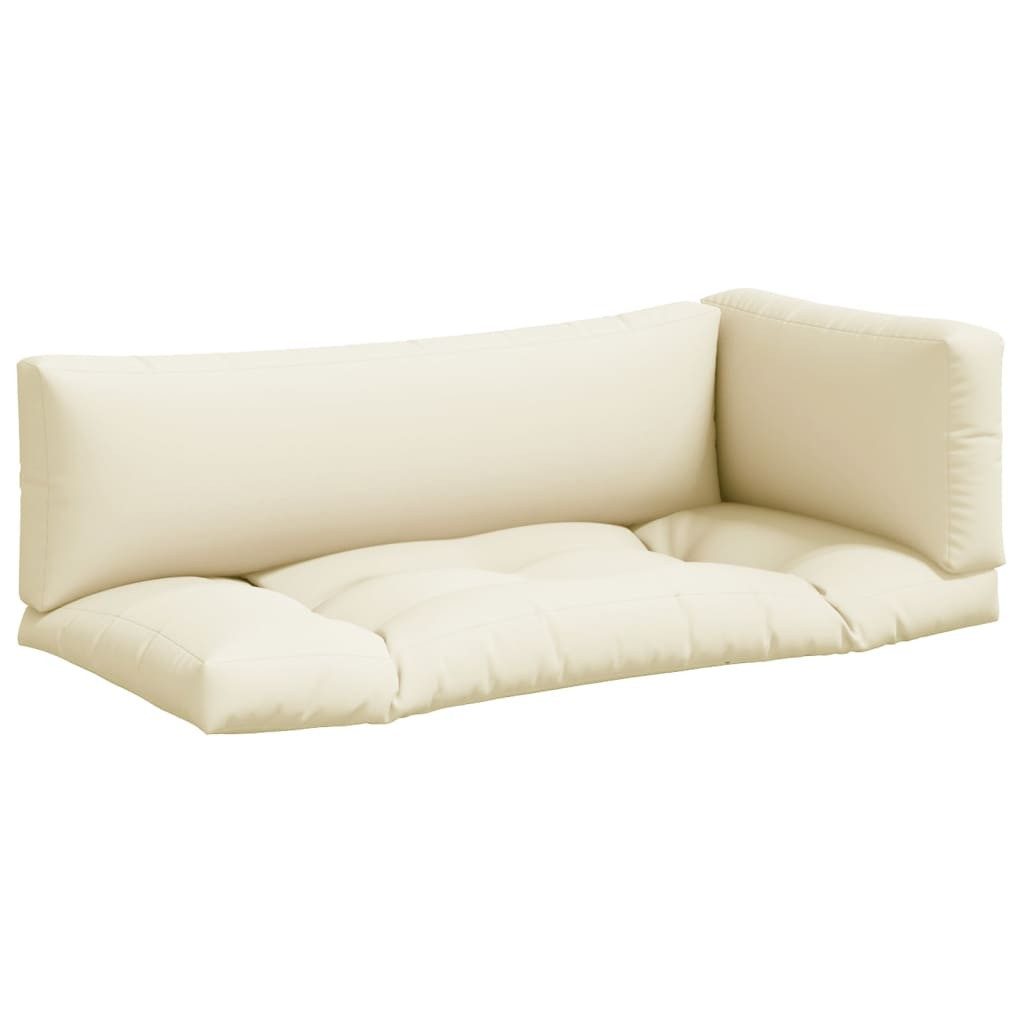 vidaXL Sitzauflage Palettenkissen 3-tlg. Creme Stoff, günstig online kaufen