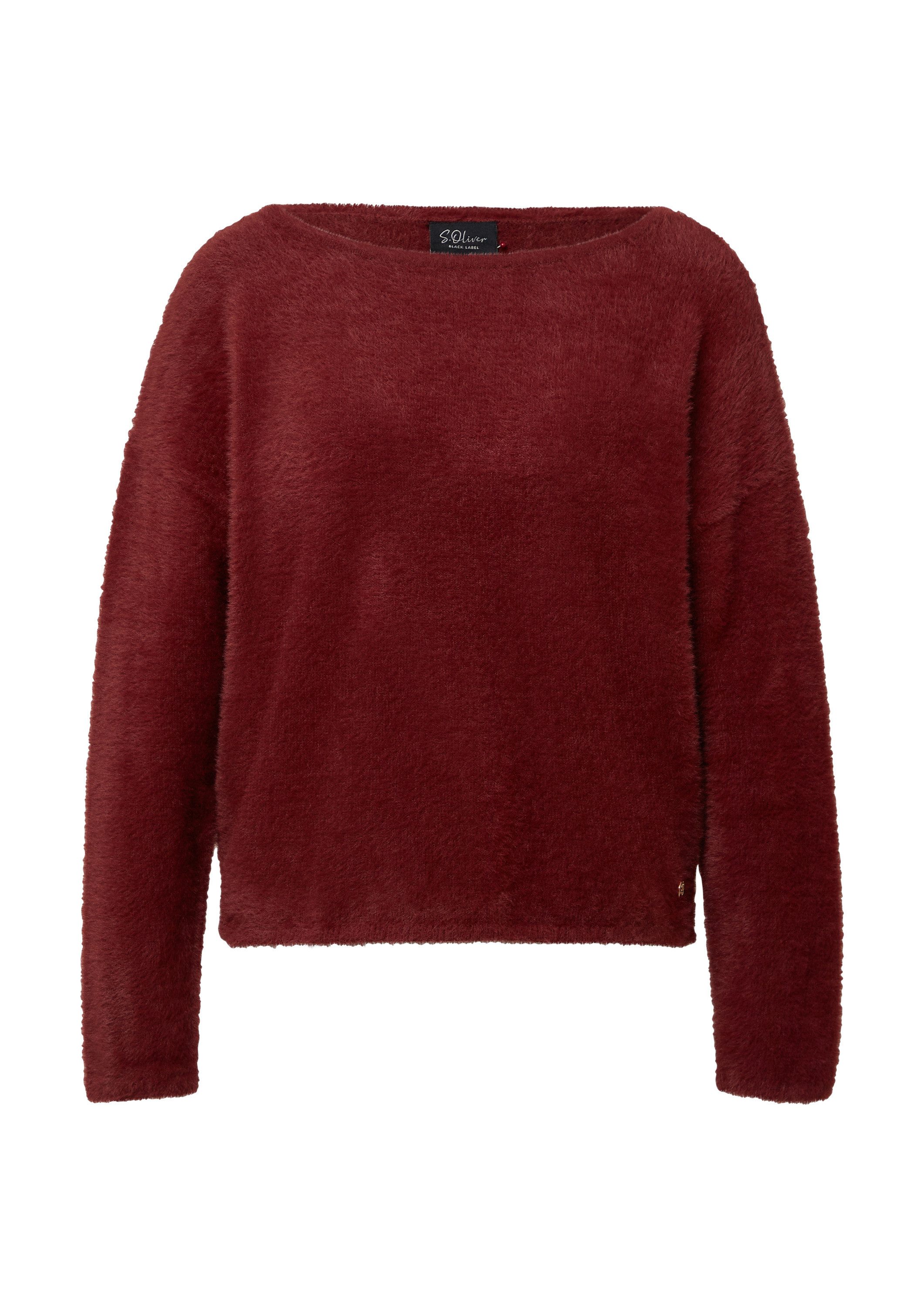 s.Oliver Longpullover Strickpullover Flauschiger Relaxed-Fit-Pullover mit U günstig online kaufen