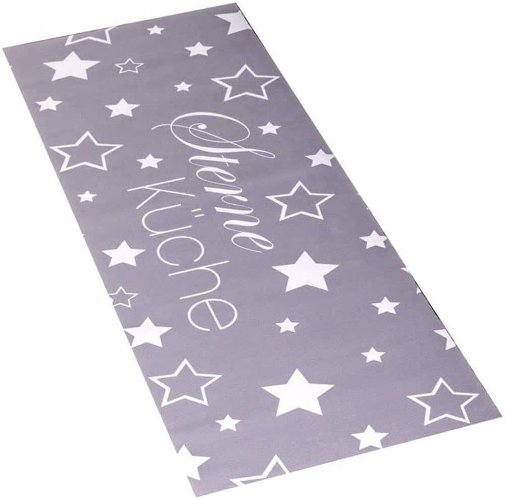 Teppich Küchenteppich Sterne 46 x 120 x 0,3 cm Stars, WENKO, rechteckig, Höhe: 0,3 mm, Läufer Matte Küchenmatte rutschfest