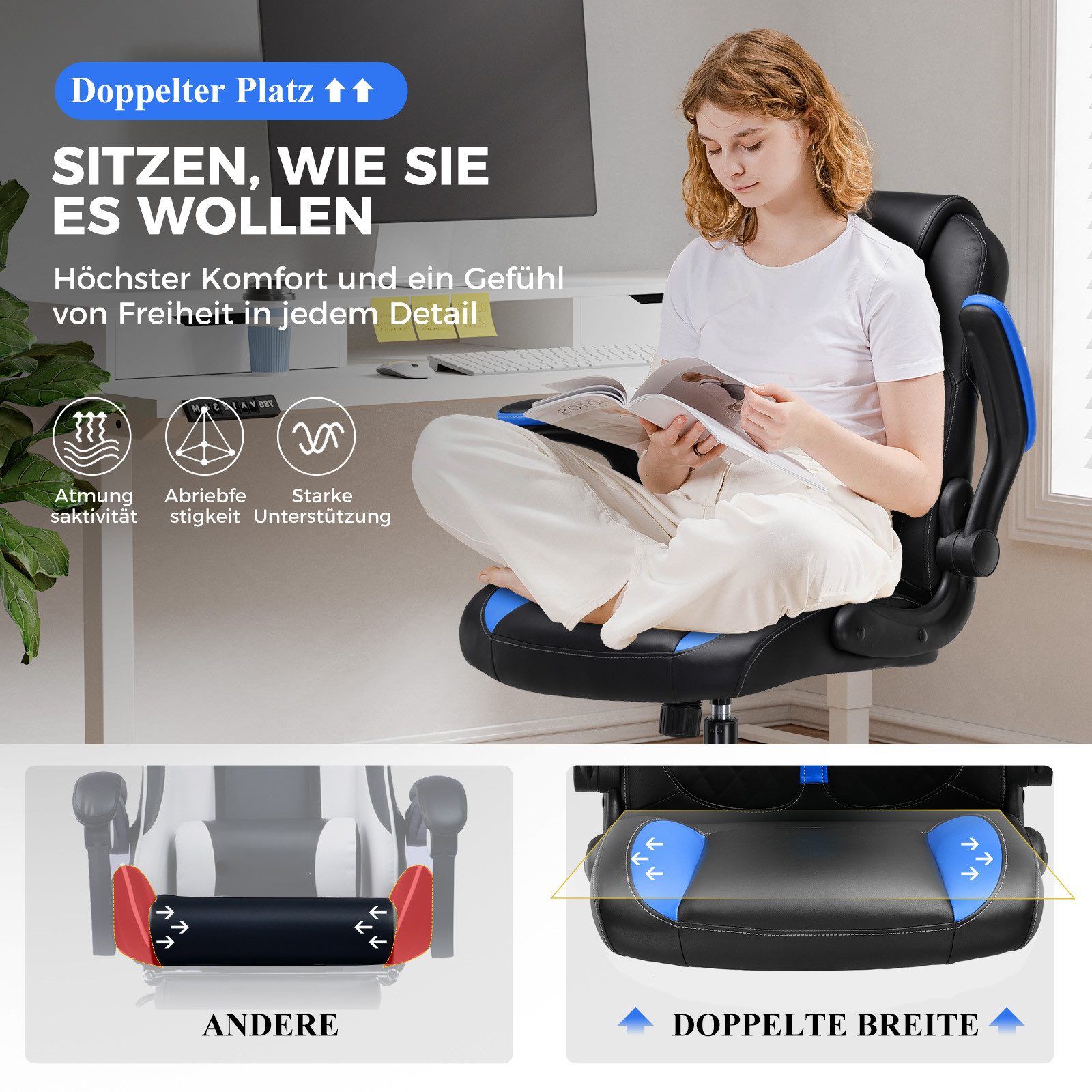 GTPLAYER Gaming-Stuhl Bürostuhl Gaming Stuhl Ergonomischer günstig online kaufen