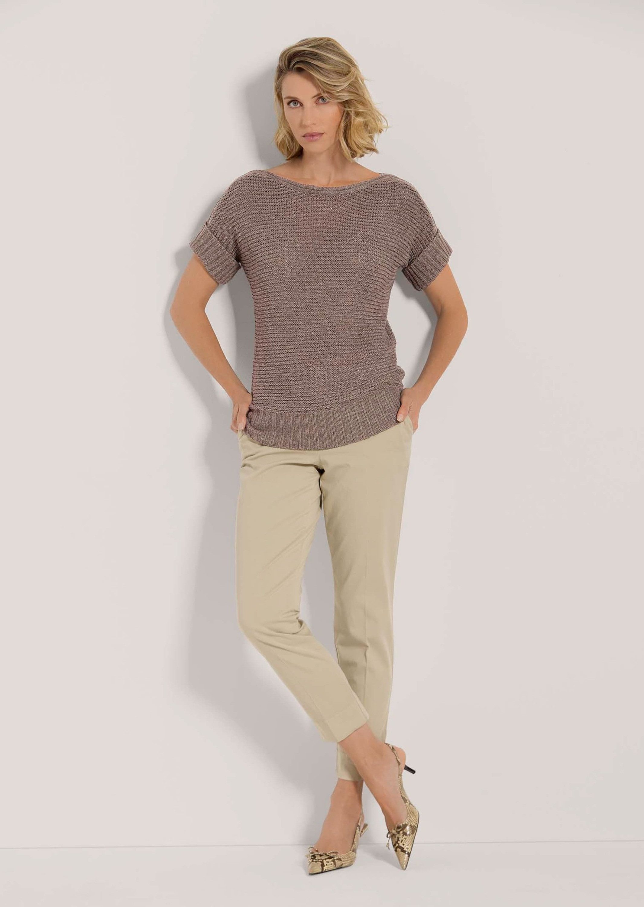 MADELEINE Strickpullover Kurzarm-Pullover mit Struktur günstig online kaufen