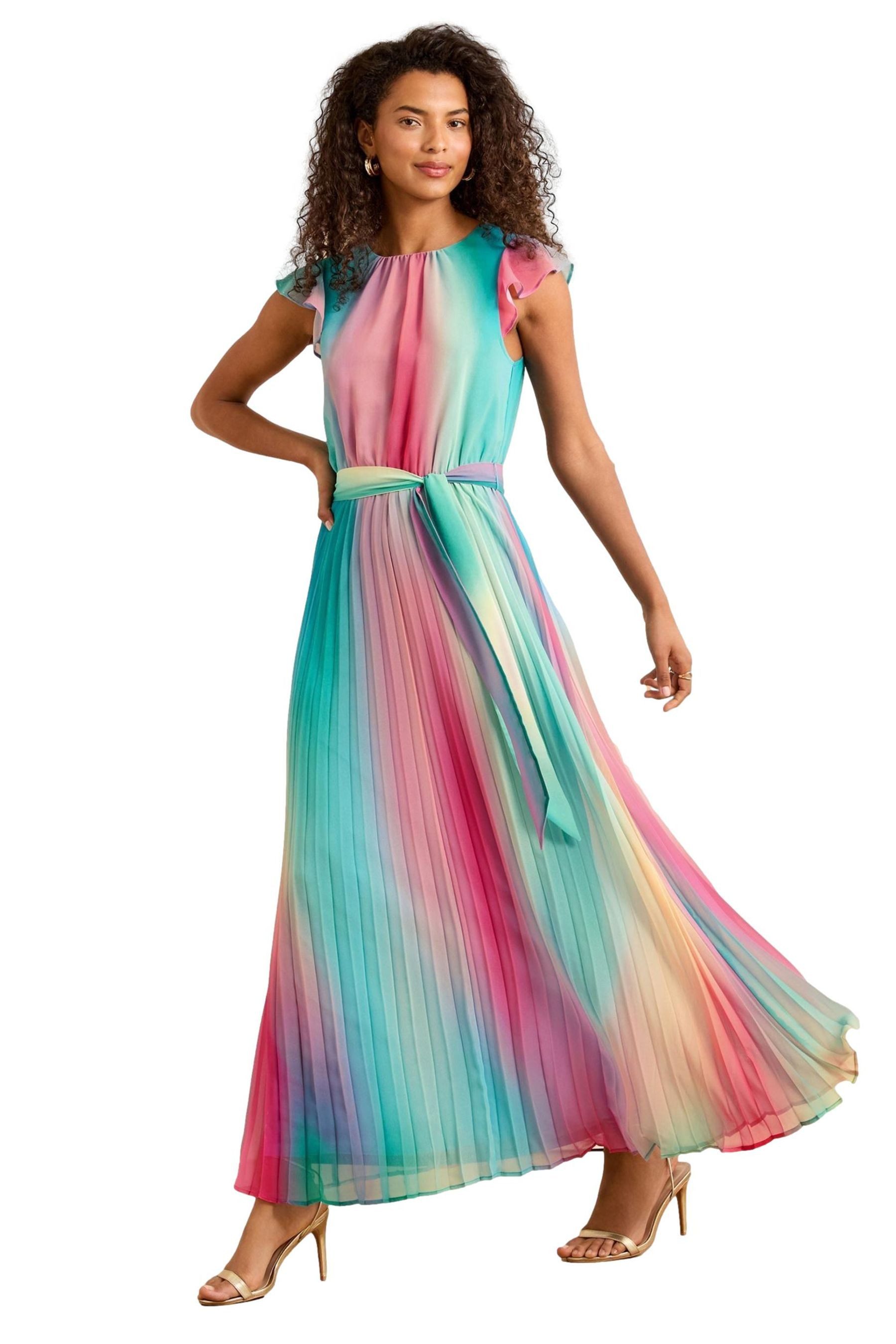 Love & Roses Midikleid Love & Roses Midikleid mit Rüschenbesatz (1-tlg)