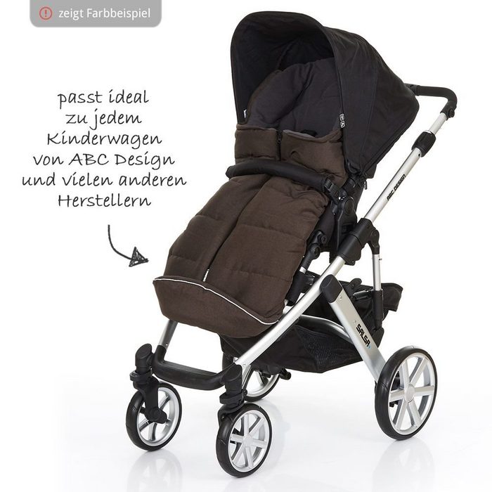 ABC Design Fußsack Black Winter - Fußsack Baby für Kinderwagen und Buggy CH9600