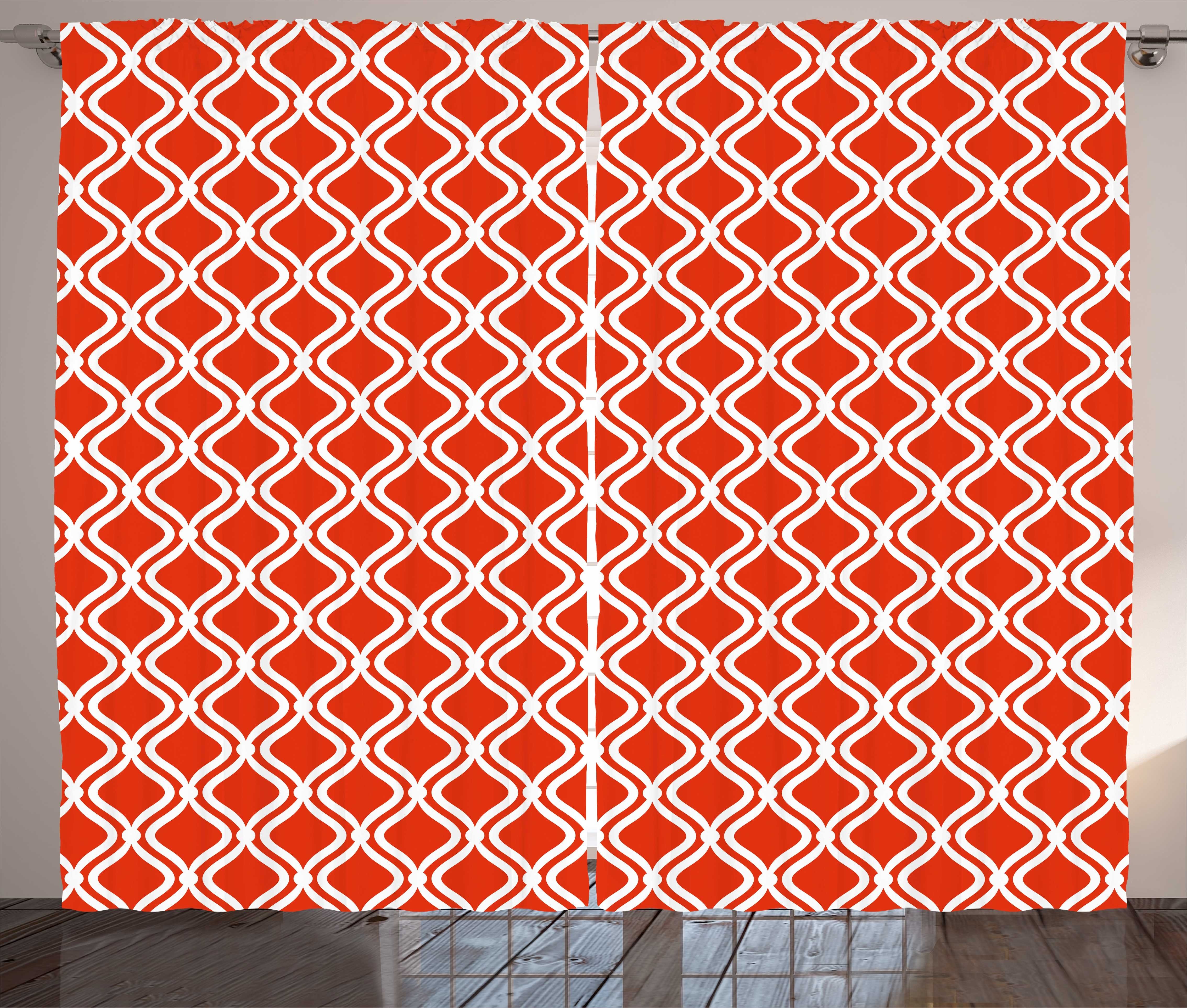 Gardine Schlafzimmer Kräuselband Vorhang mit Schlaufen und Haken, Abakuhaus, Jahrgang Abstrakt Warmer Farbton Lattice