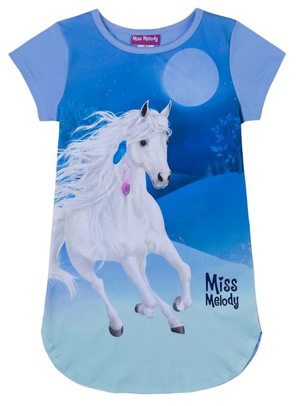 Miss Melody Nachthemd Miss Melody Nachthemd Kurzarm weißes Pferd aruba blue (1-tlg)
