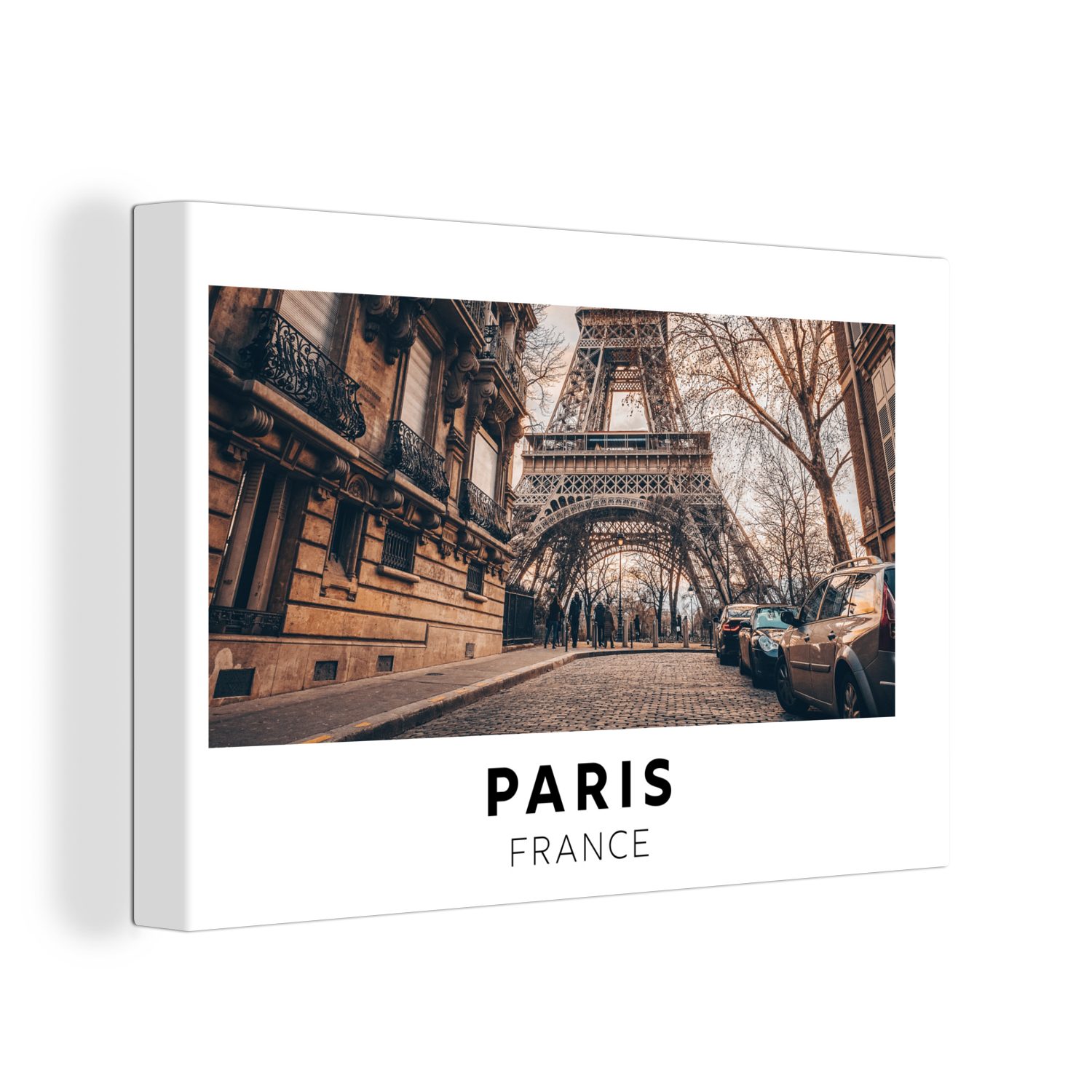 OneMillionCanvasses® Leinwandbild Frankreich - Paris - Eiffelturm, (1 St), Wandbild Leinwandbilder, Aufhängefertig, Wanddeko, 30x20 cm