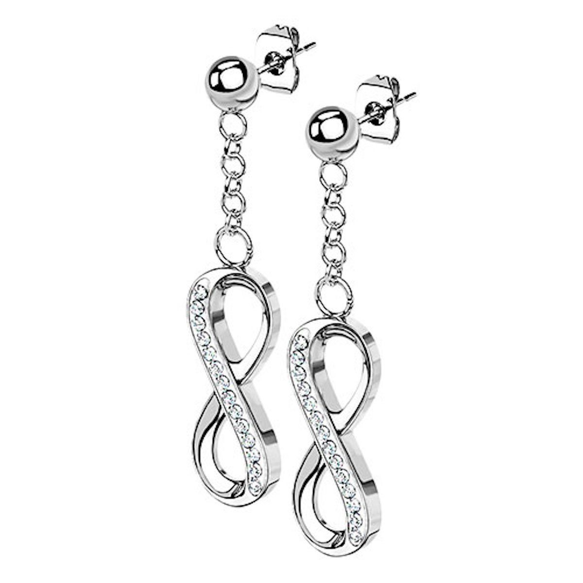 Taffstyle Paar Ohrstecker Damen Ohrringe Hängend Ketten Unendlich Anhänger günstig online kaufen