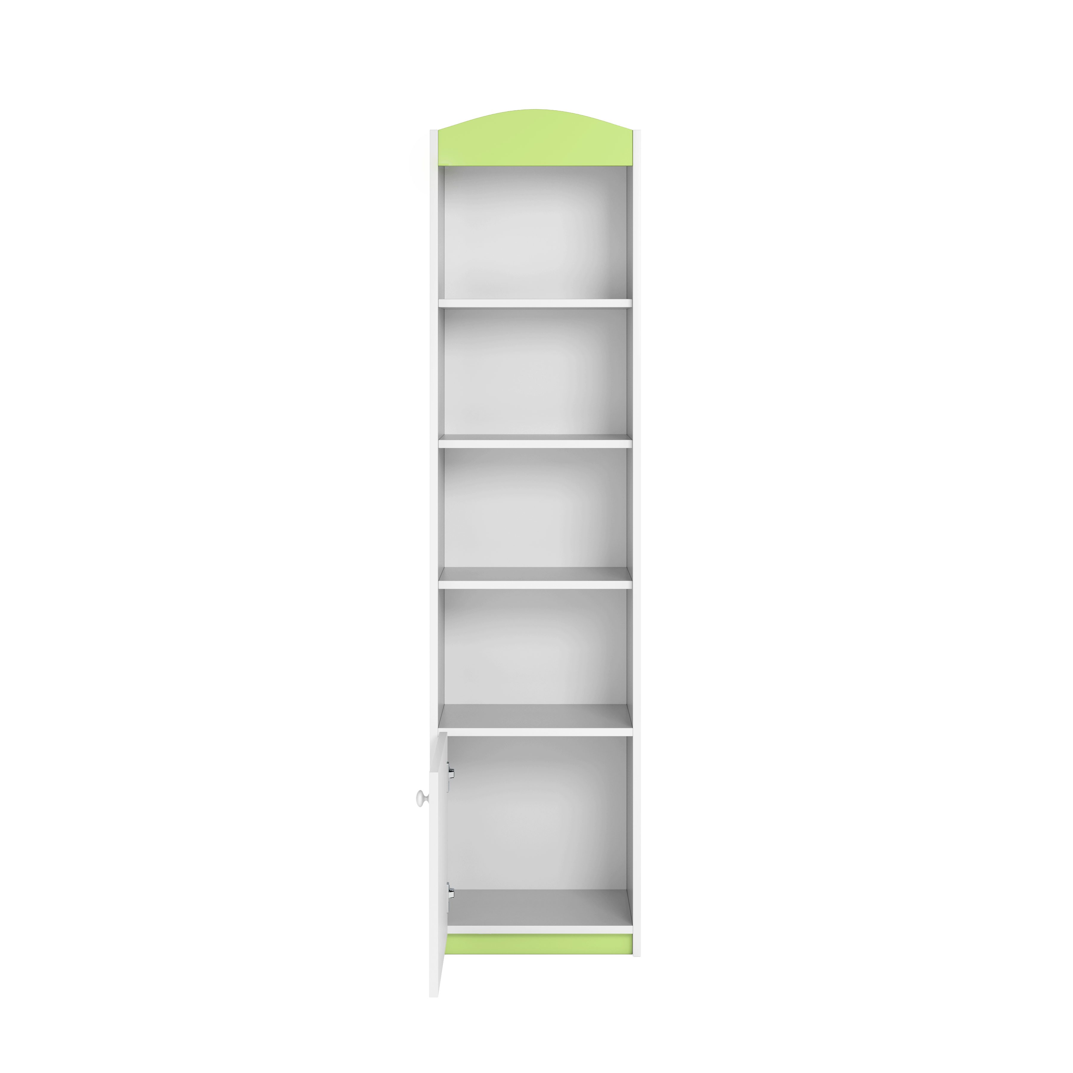 Einlegeböden Ablagefach Bjird grün mit mit Einzelbücherregal, Bücherregal Babydream Tür und Abschließbarer 4