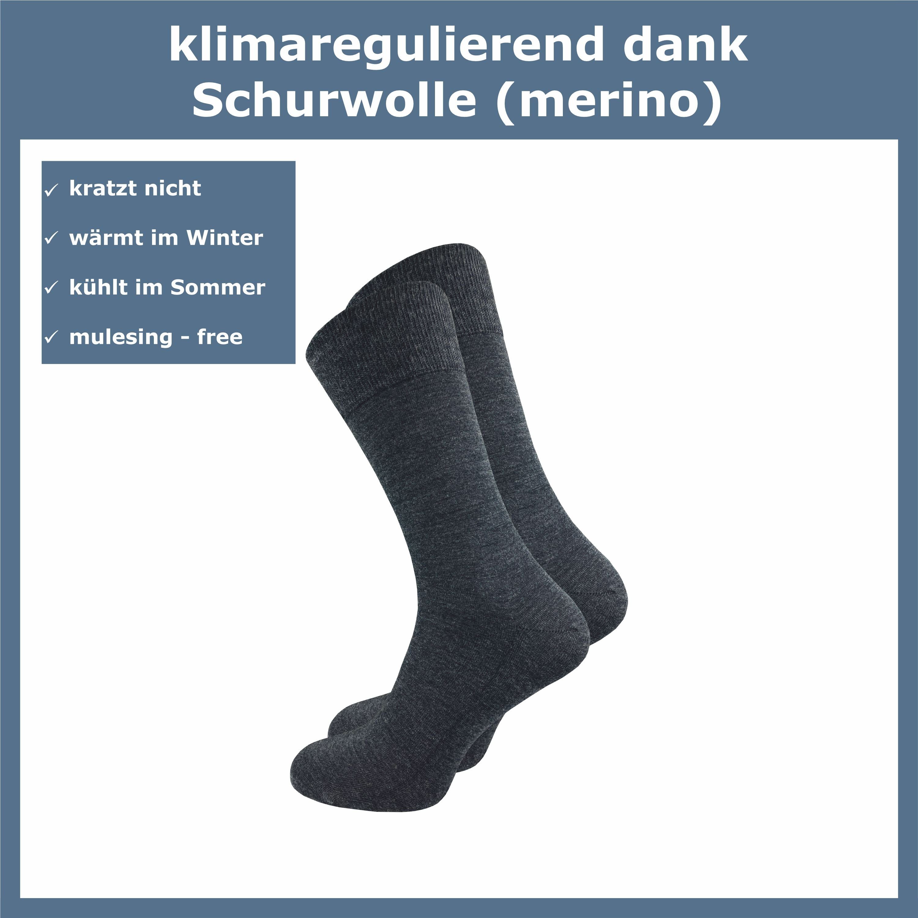 GAWILO Businesssocken für Herren aus 64% Schurwolle - Klimaregulierende Merino Socken (5 Paar) Socken aus Merino Wolle kühlen im Sommer und wärmen im Winter
