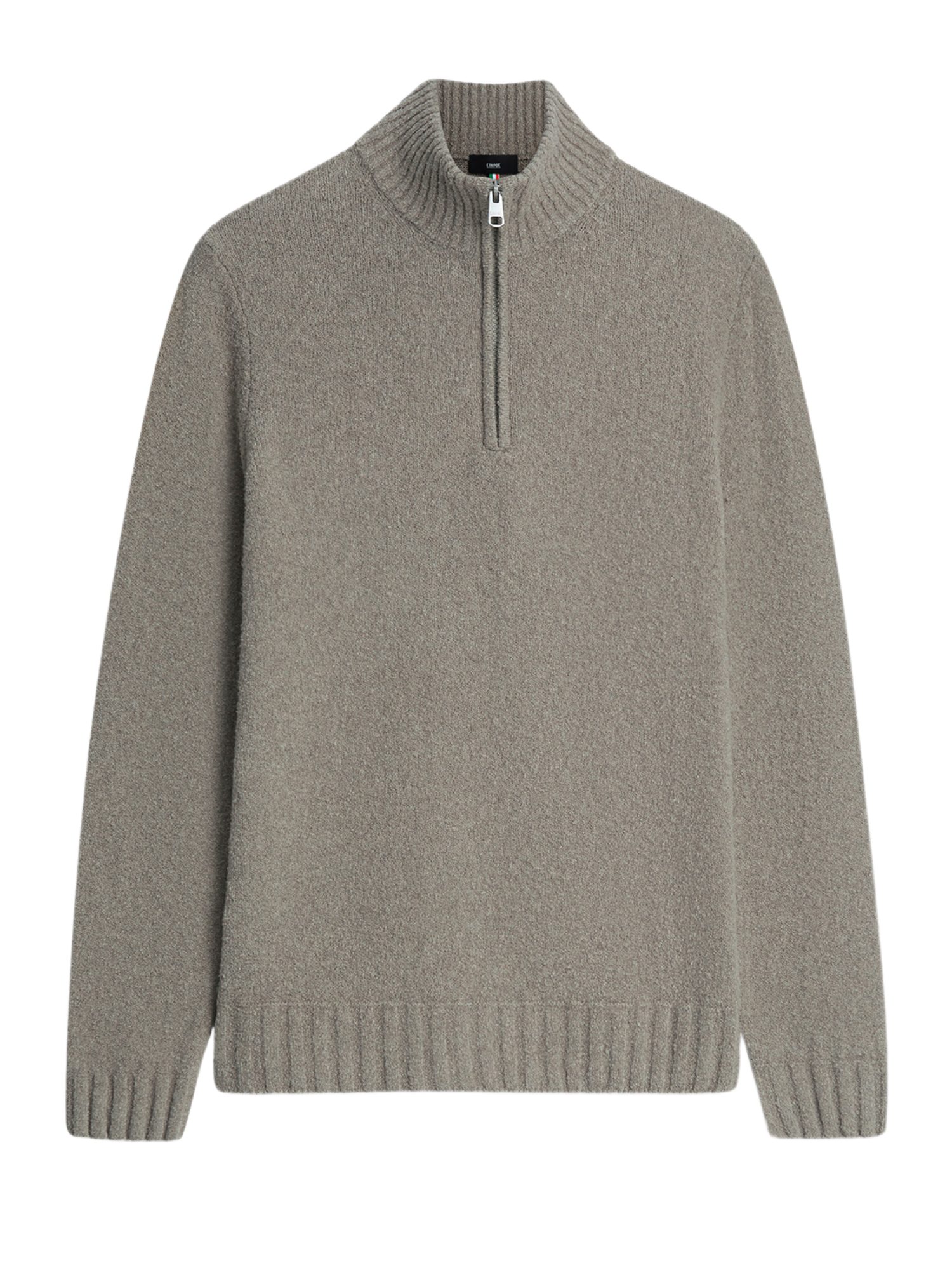 Cinque Strickpullover grau,Casual,Baumwolle,Unifarben,Troyer-Kragen,Lang,Regular Fit
