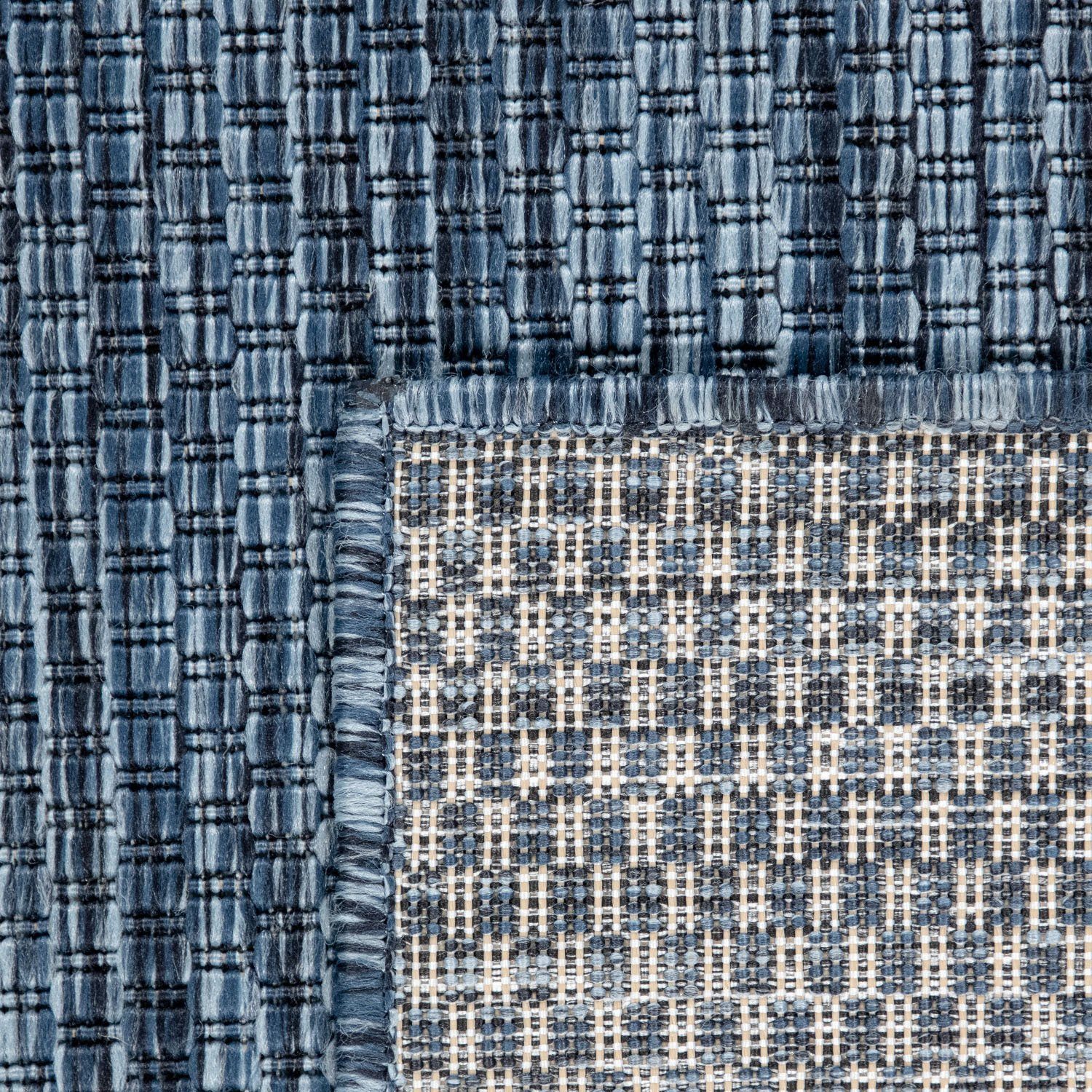 Teppich Venedig, Home affaire, rechteckig, 4 Outdoor Sisal-Optik, Flachgewebe, UV-beständig, Höhe: blau meliert, geeignet mm