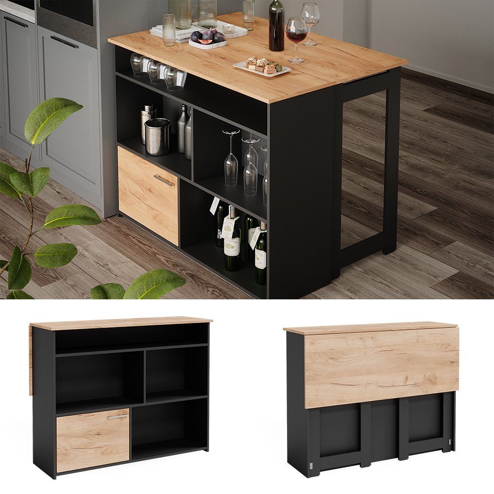Vicco Bartisch Dominic, Goldkraft Eiche/Anthrazit, 116 günstig online kaufen