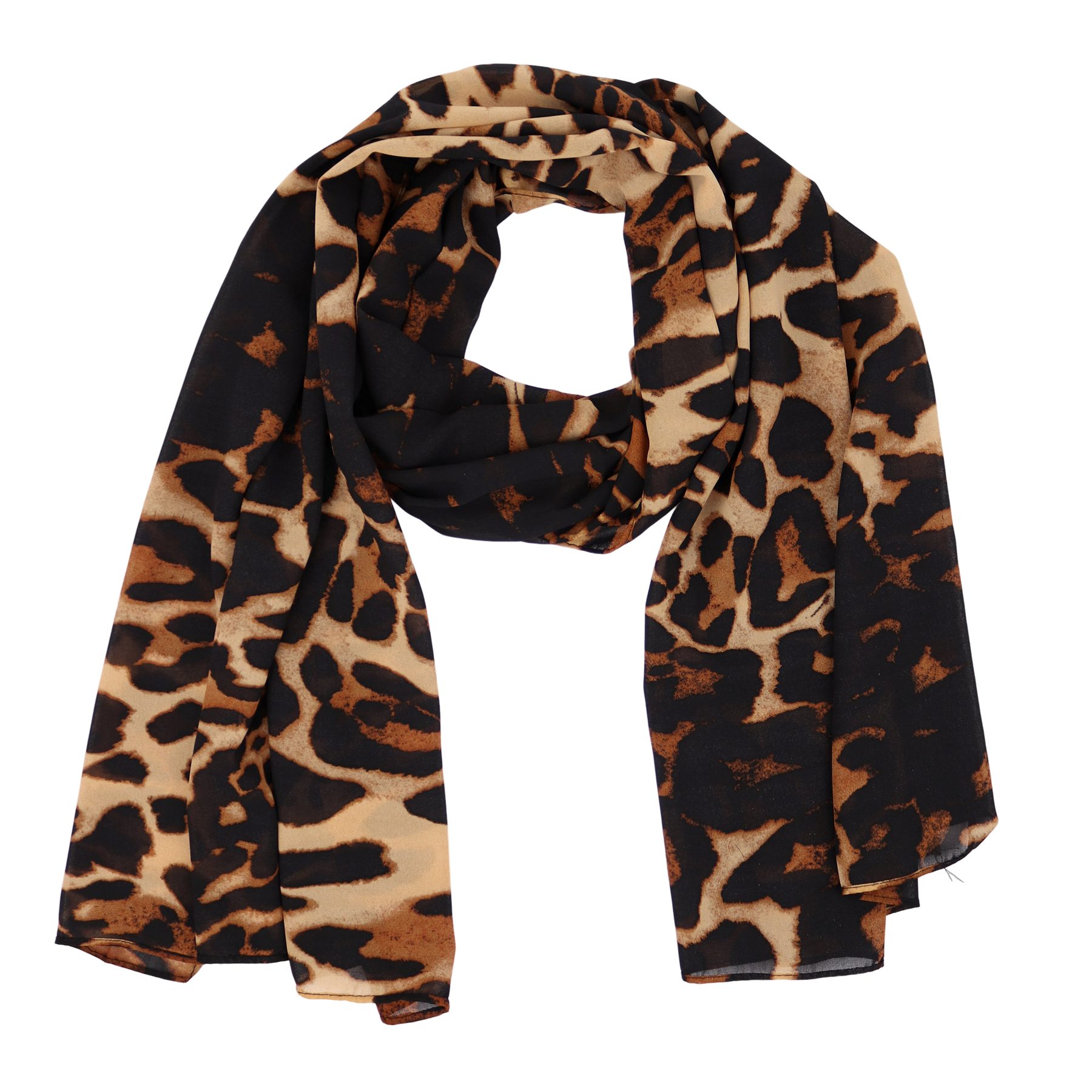 MIRROSI Modeschal Weicher & Leicht Großes Schal, ca.70x170cm, CHIFFON, (Leo Prints), Damen Halstuch Stola ideal für Frühling, Sommer und Herbst