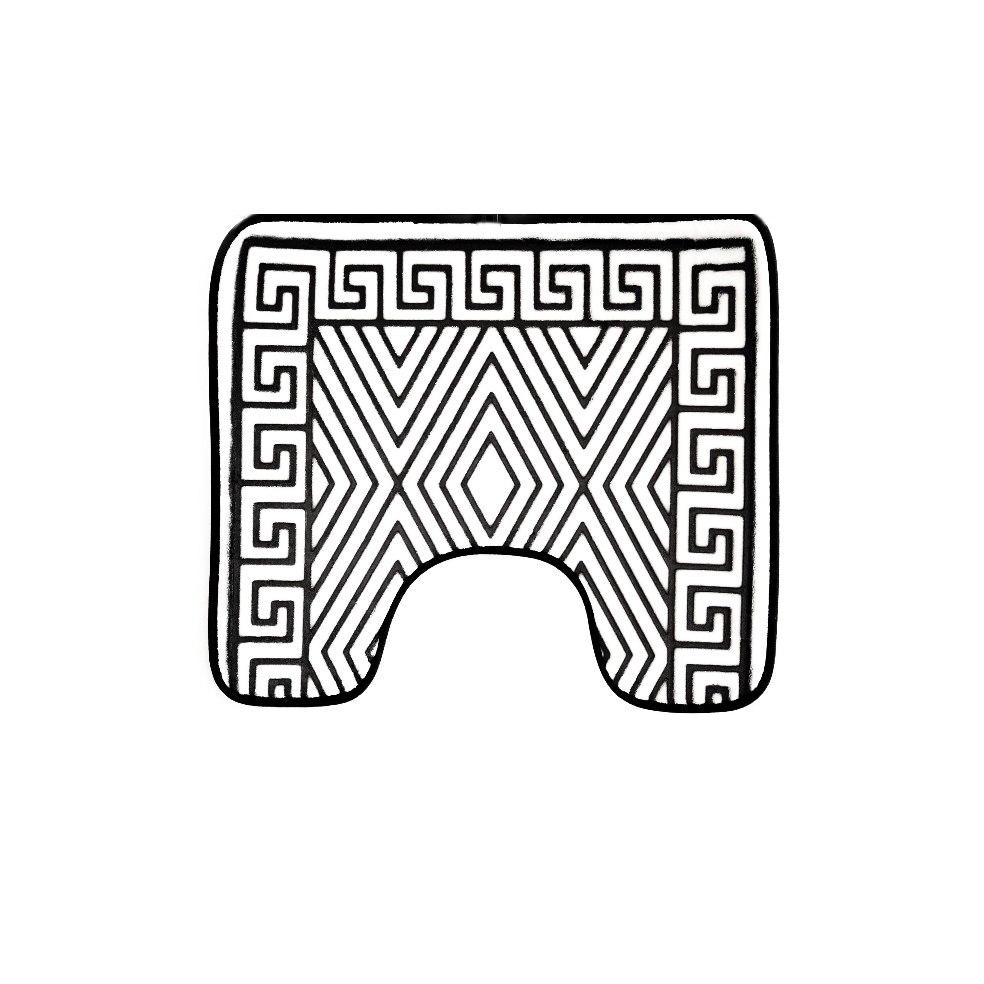 Trendmax Badematte 3 Tlg. Badematten-Set mit Muster aus Polyester Rutschfes günstig online kaufen