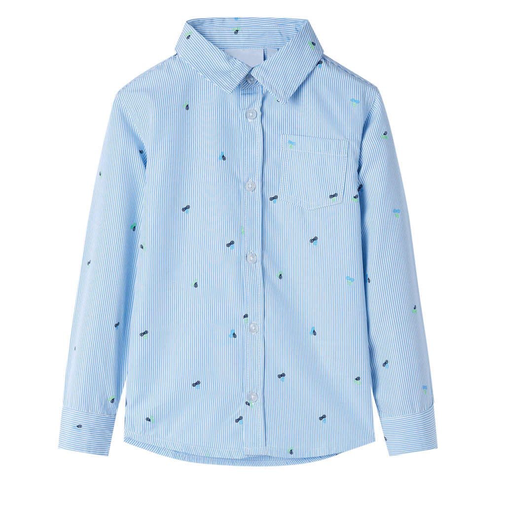 vidaXL Langarmhemd Kinderhemd Hellblau 128