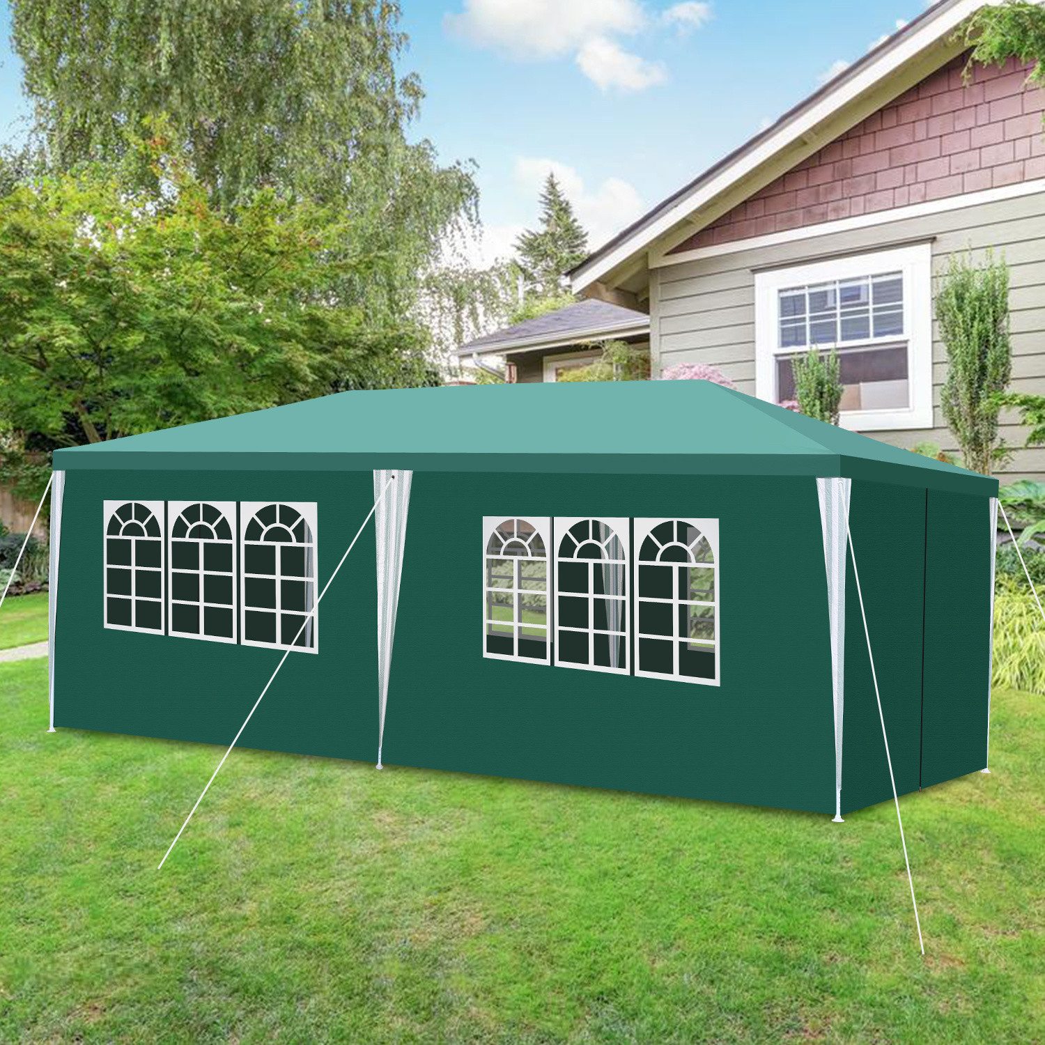 Clanmacy Pavillonseitenteil pavillon 3x6 m Gartenpavillon mit seitenteilen wasserdicht