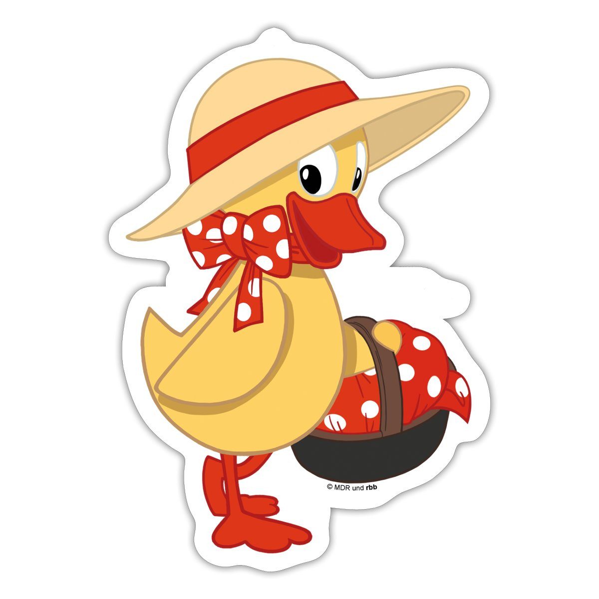 Spreadshirt Aufkleber Sandmännchen Schnatterinchen Mit Korb Sticker Aufkleber