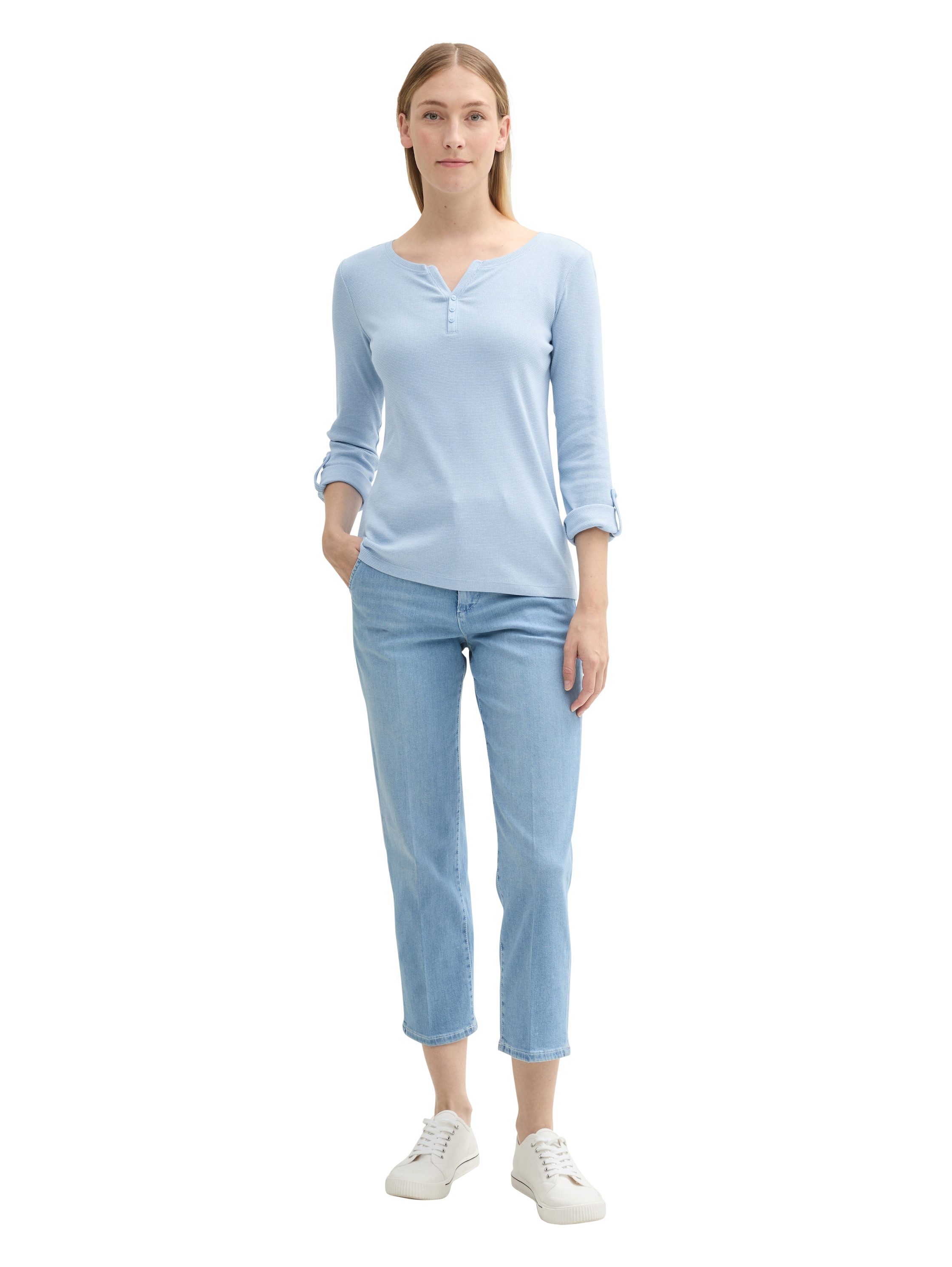 TOM TAILOR Langarmshirt mit Henley-Ausschnitt