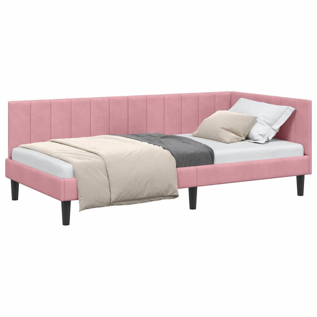 vidaXL Bett Eckbettgestell mit Kopfteil Rosa günstig online kaufen