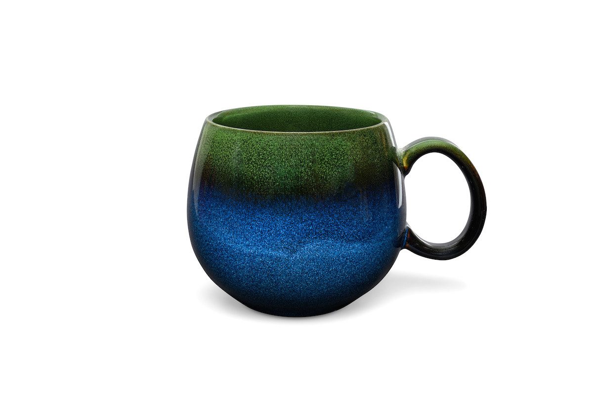 MAOCI teaware for your life Tasse Jumbotasse Farbverlauf grün blau Keramik 0,5 L, 1-tlg.