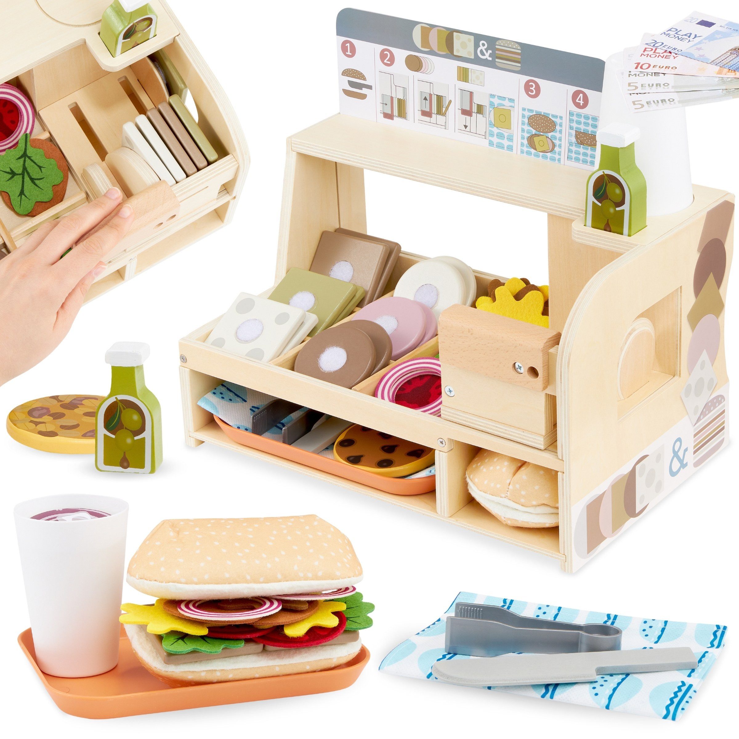 Mamabrum Spiel-Einkaufswagen Holz-Bar für Kinder 3+, günstig online kaufen