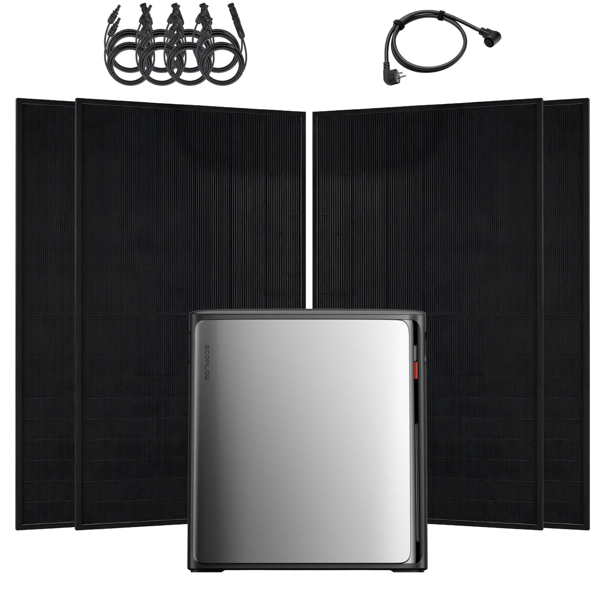 Ecoflow Balkonkraftwerk EcoFlow STREAM Ultra X 3,84 kWh+4 × 505 W JA Solar Module Komplettset, 1200 W, (Set, 4×505W Module +EcoFlow Stream UltraX+ AC Pro(Optional), Bis zu 2300 W AC-Ausgangsleistung, All in One Speicher