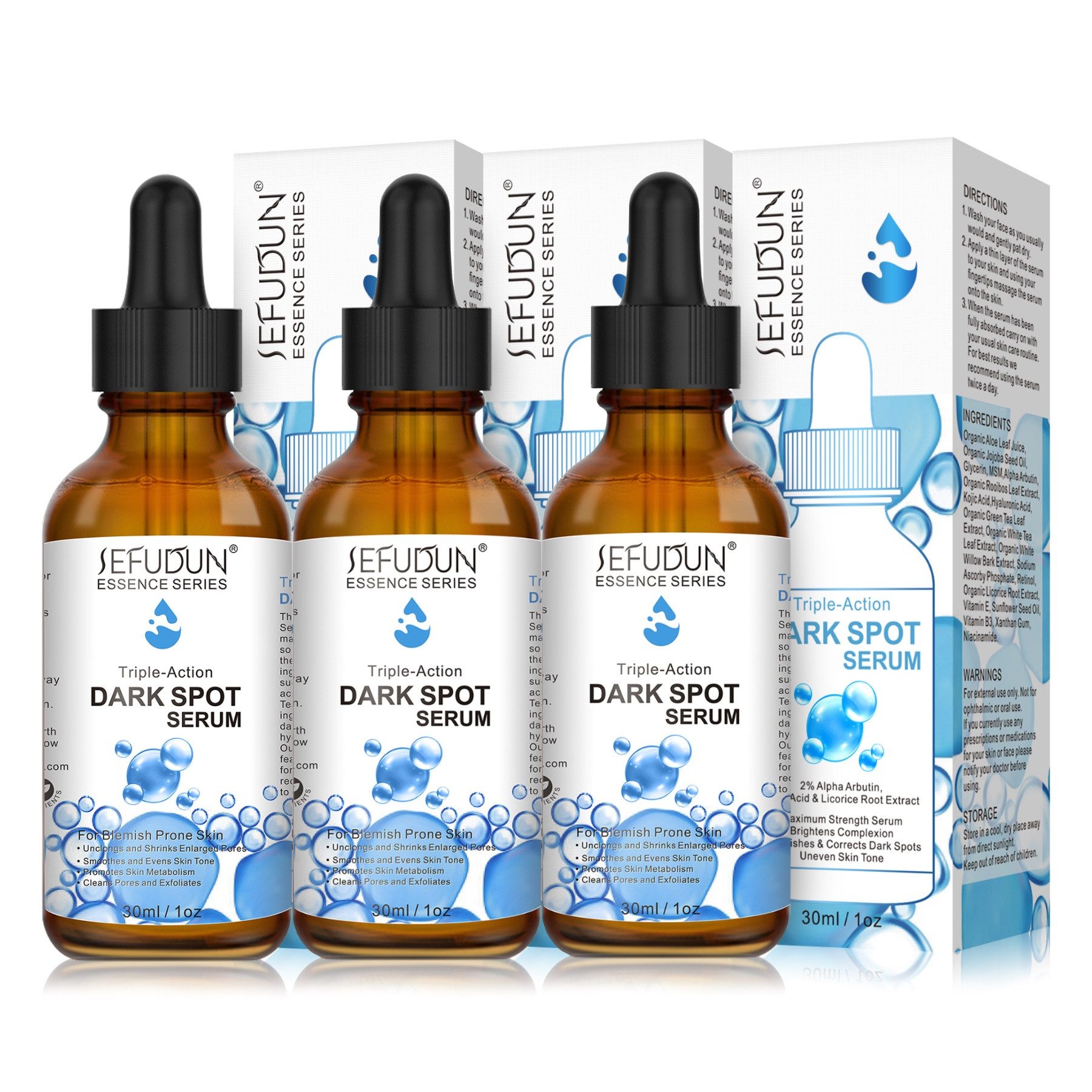 ALIVER Gesichtsserum Niacinamide Gesichtsserum gegen Pigmentflecken Dark Spot Serum, 3-tlg., Gesichtspflege, Serum, Dark Spot, Aliver