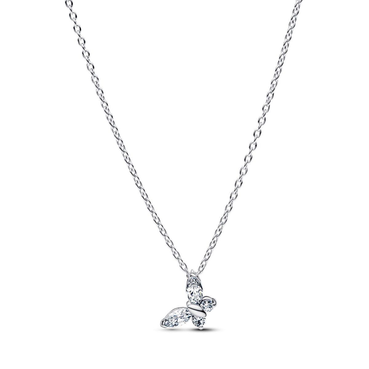 Pandora Kette mit Anhänger Halskette-Anhänger Schmetterling Weiss Silber 394232C01-45 cm