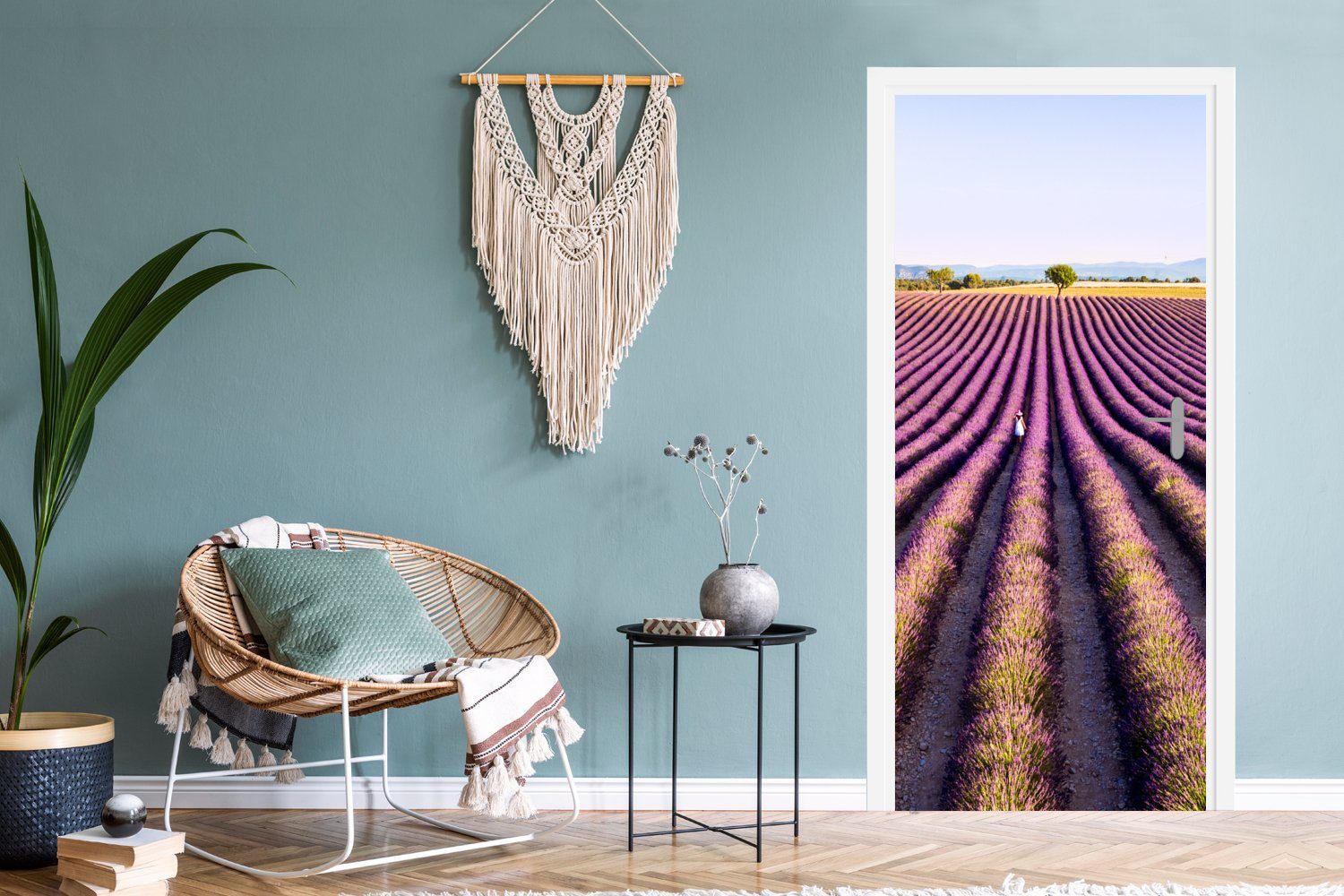 MuchoWow Türtapete Lavendelfelder in der in Türaufkleber, Matt, 75x205 Tür, St), für Frankreich, cm bedruckt, (1 Fototapete Provence