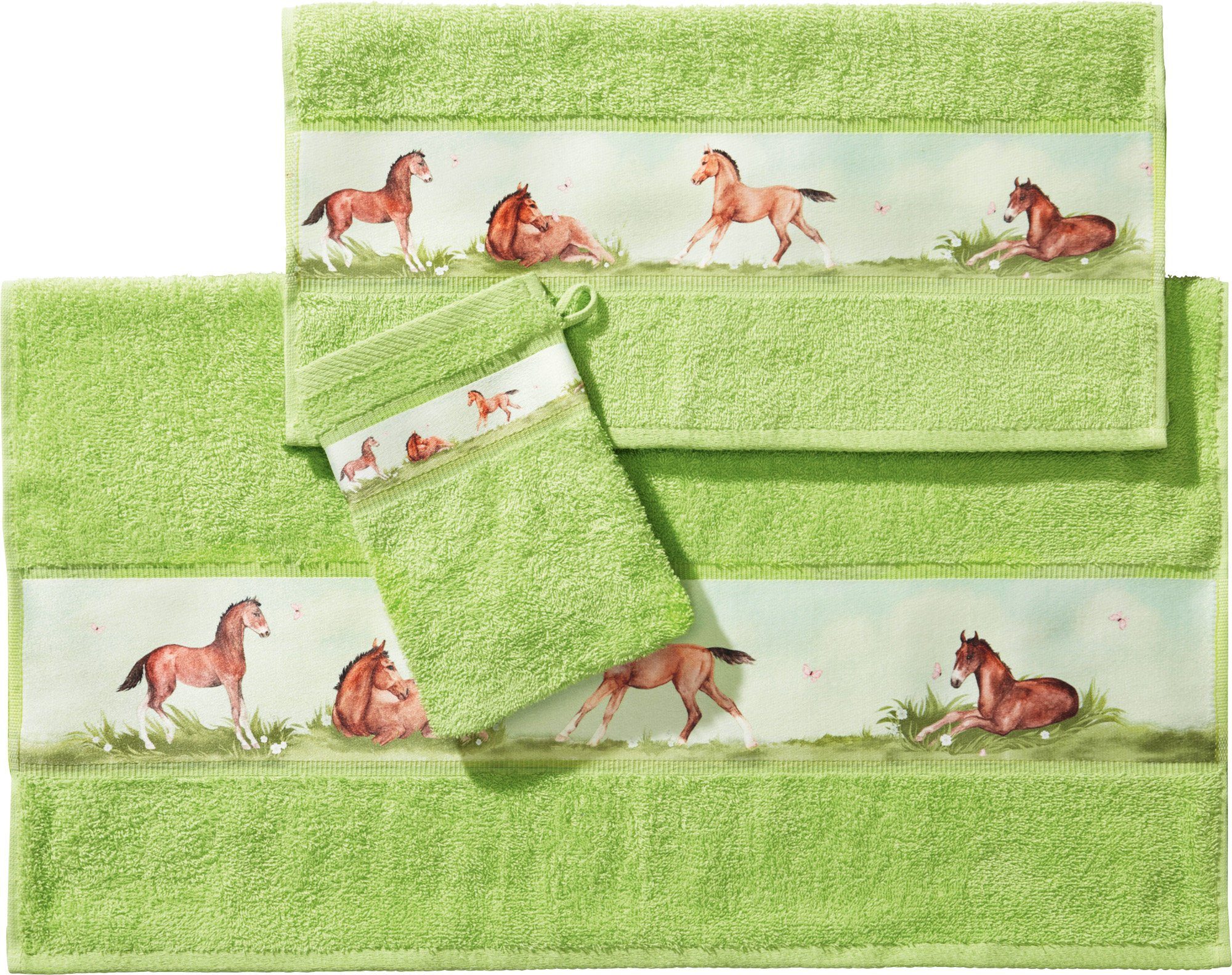 Erwin Müller Handtücher Frottier-Set 3-teilig "Pferd", Walk-Frottier Uni günstig online kaufen