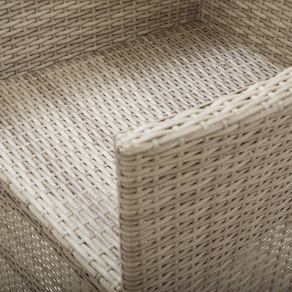 Poly Rattan Beige Stk Gartenstuhl vidaXL 2 Garten-Liegestühle mit Auflagen