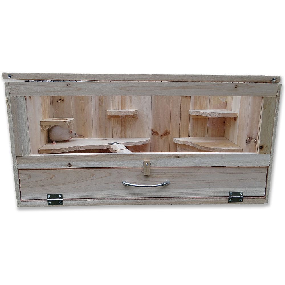 Melko Kleintierkäfig Hamsterkäfig Kleintierkäfig Gehege Holz mit Öffnung Mä günstig online kaufen