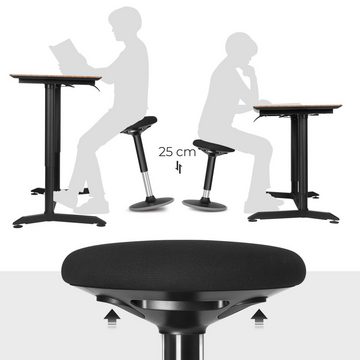 SONGMICS Drehstuhl, ergonomischer Arbeitshocker, 360°, höhenverstellbar