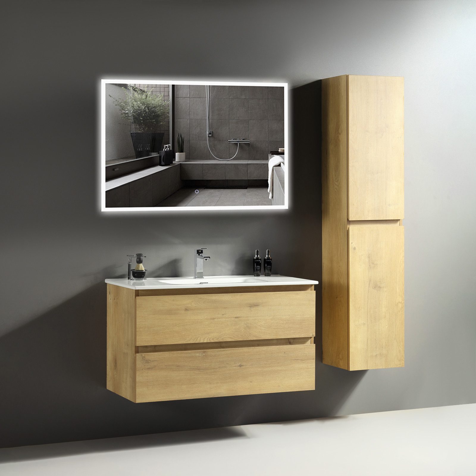Alpenberger Badmöbel-Set Badezimmermöbel Badezimmer Schrank, (Waschplatz günstig online kaufen
