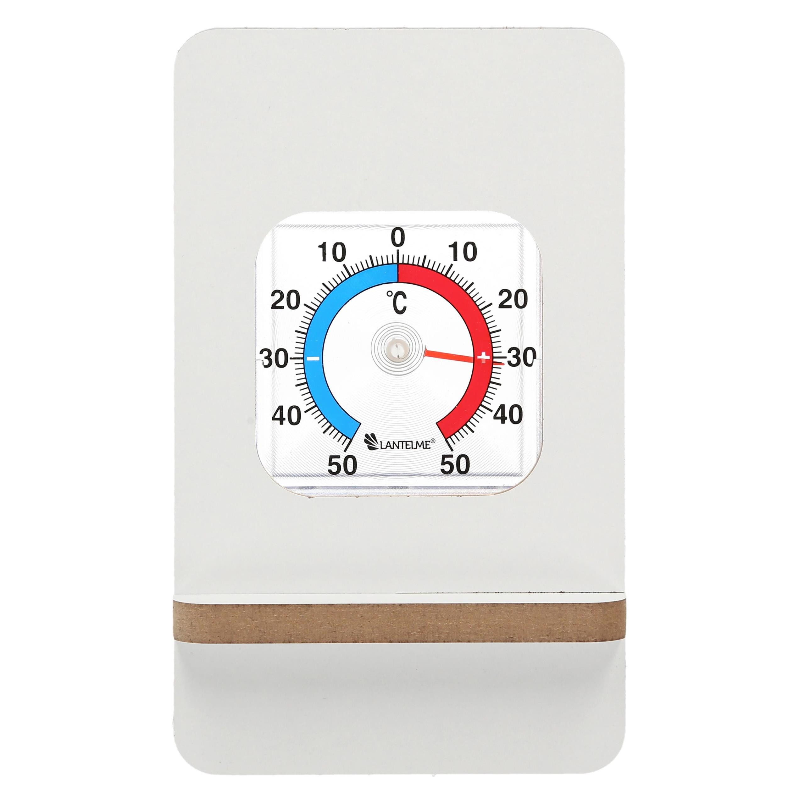 Lantelme Комнатный термометр in Holzständer Farbwahl Термометр für Innen Zimmer Analog, Temperaturanzeige + - 50°C, stehend auf Tisch Schrank Kommode