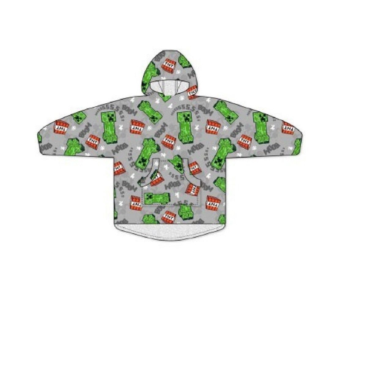 Minecraft Poncho - Bequemer Überwurf mit Kapuze in Einheitsgröße (1-St) geeignet für Kinder von 7-14 Jahren – Bild 2 von 2