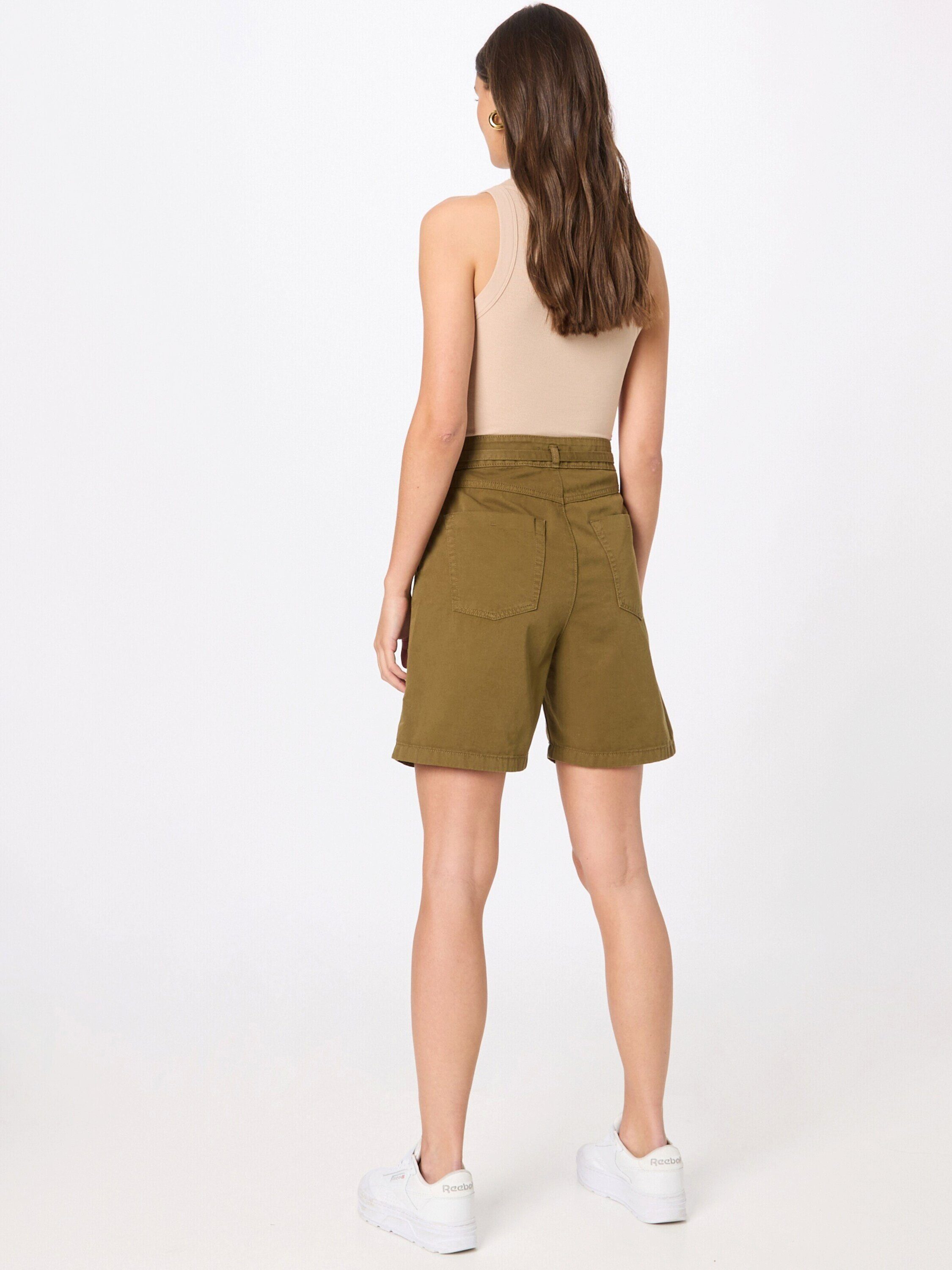 Falten (1-tlg) Esprit Bundfaltenhose khaki green