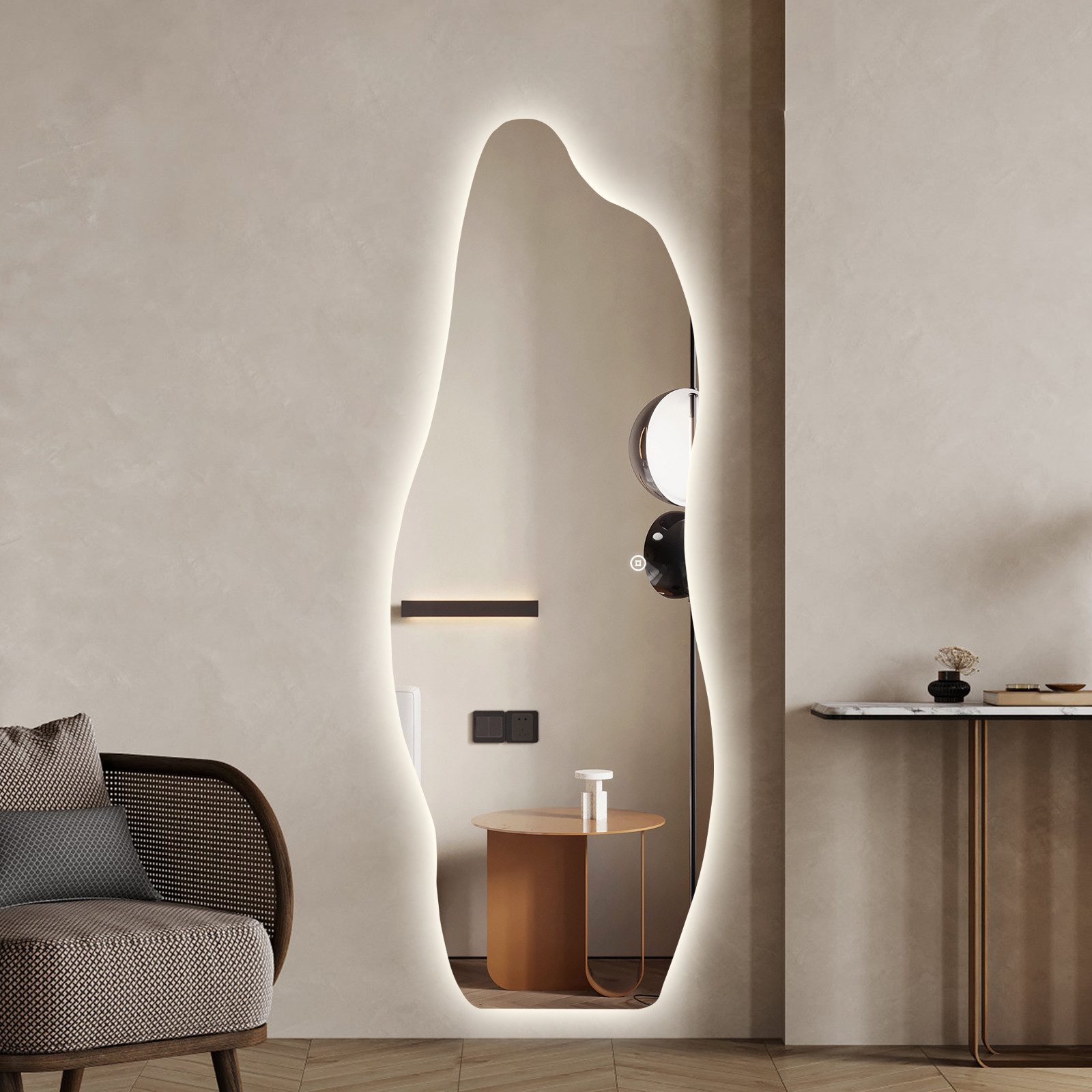 WDWRITTI Ganzkörperspiegel Led 165x60 165x50 150x50 140x40cm Spiegel Wandsp günstig online kaufen