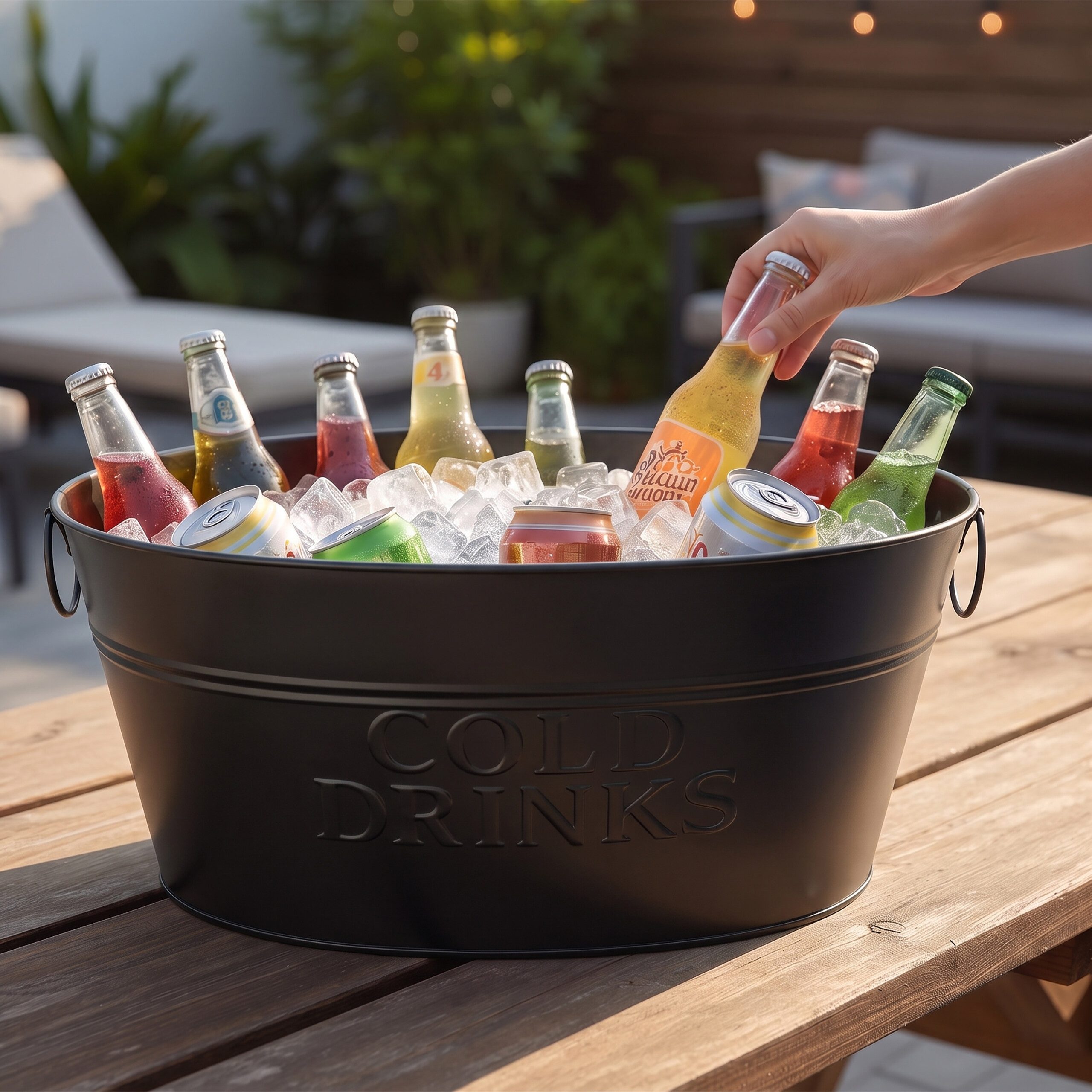 relaxdays Outdoor-Flaschenkühler Schwarze Sektkühler im 2er Set