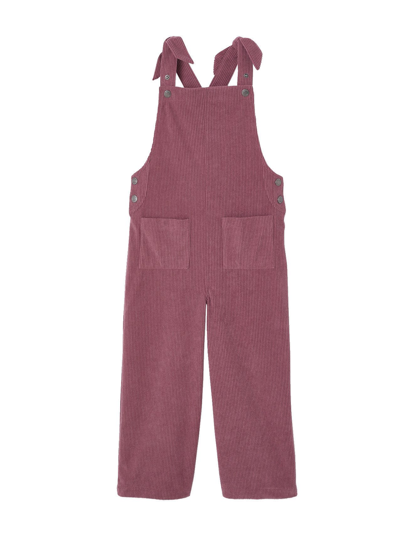 vertbaudet Jumpsuit Mädchen Samt-Latzhose mit weitem Bein
