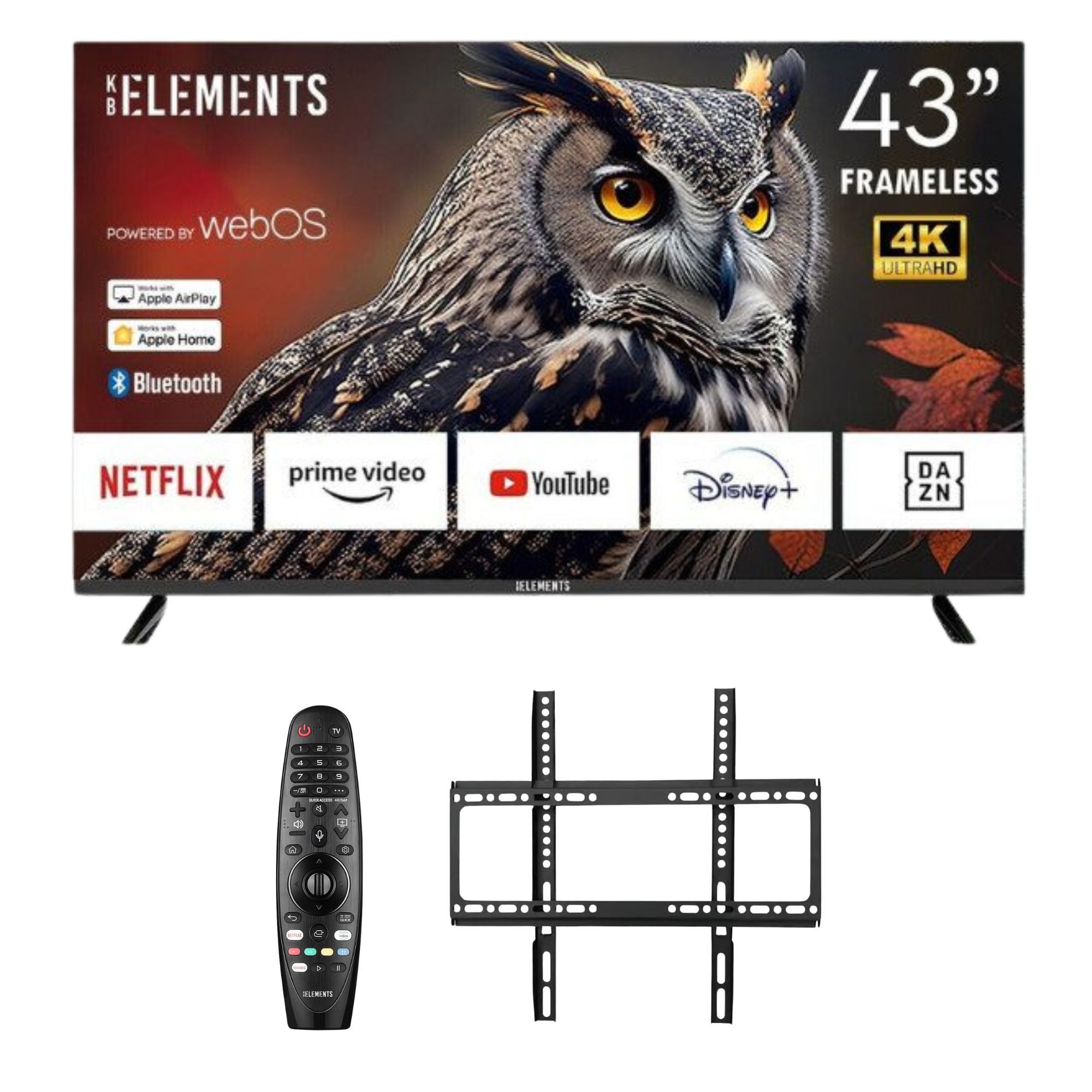 KB Elements ELT43WB6DE LED-Fernseher (109,00 cm/43 Zoll, 4K Ultra HD, Smart-TV, 4K, webOS, Frameless, Apple Airplay, Apple Home)